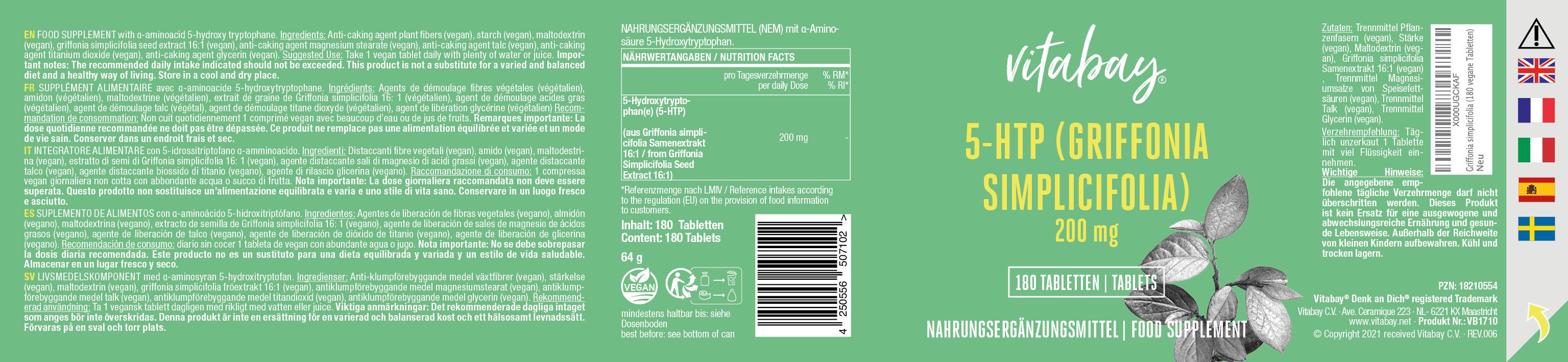 Vitabay 5-HTP 200 mg