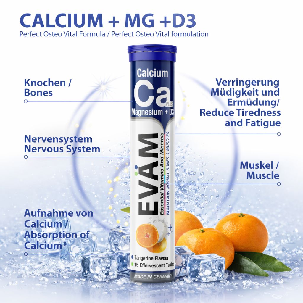EVÄM Calcium + Magnesium + D3 Brausetabletten - 2 Set