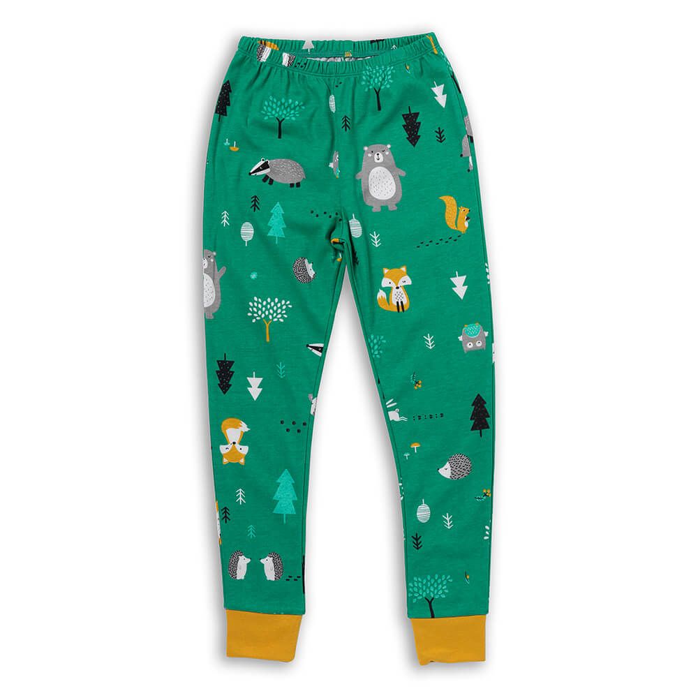 schlummersack Kinder Pyjama 2-teilig aus 100% Bio-Baumwolle Langarm Größe 128 Waldtiere