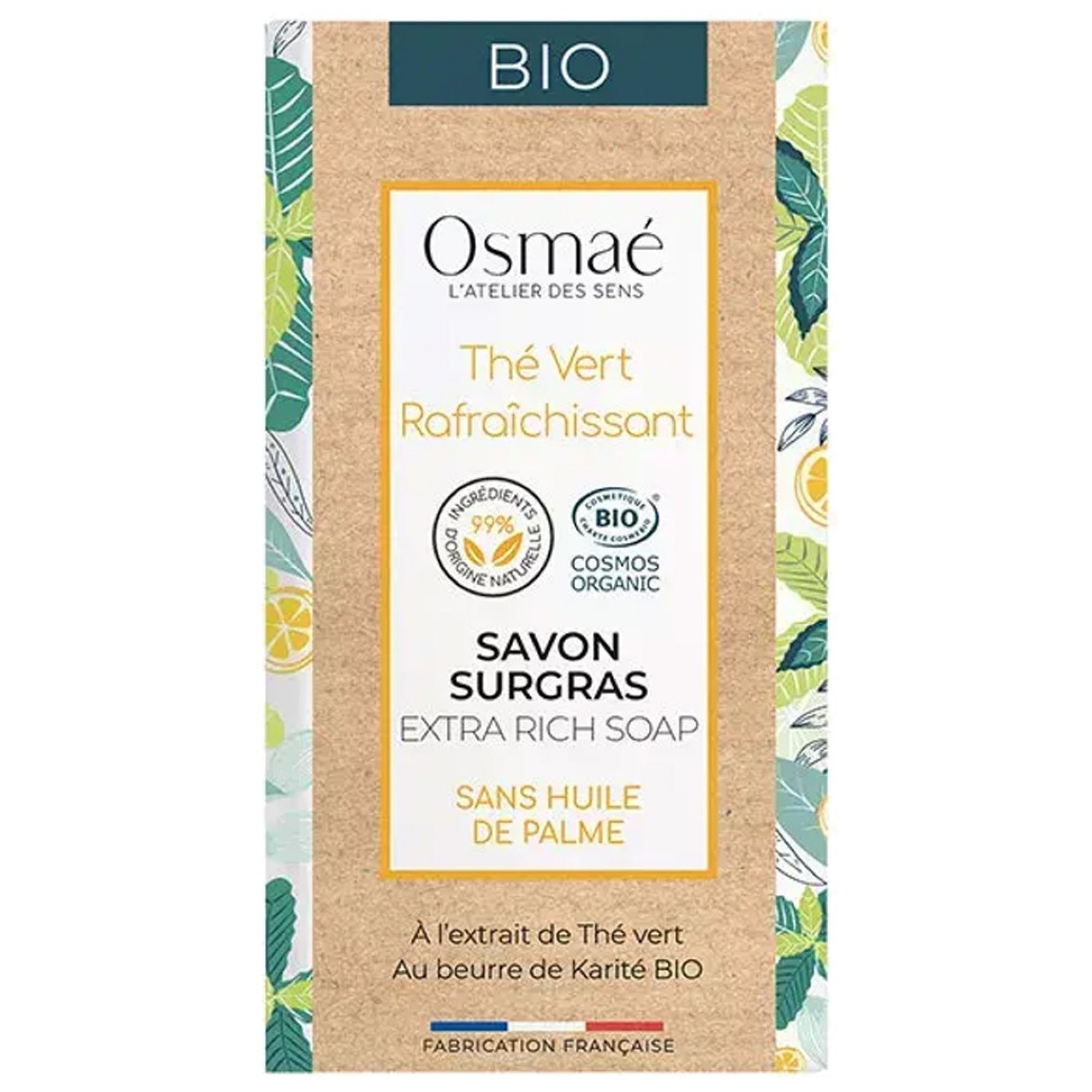 Osmaé Savon Surgras BIO THÉ Vert Rafraîchissant - surgras bio, thé vert rafraîchissa 150 g Seife