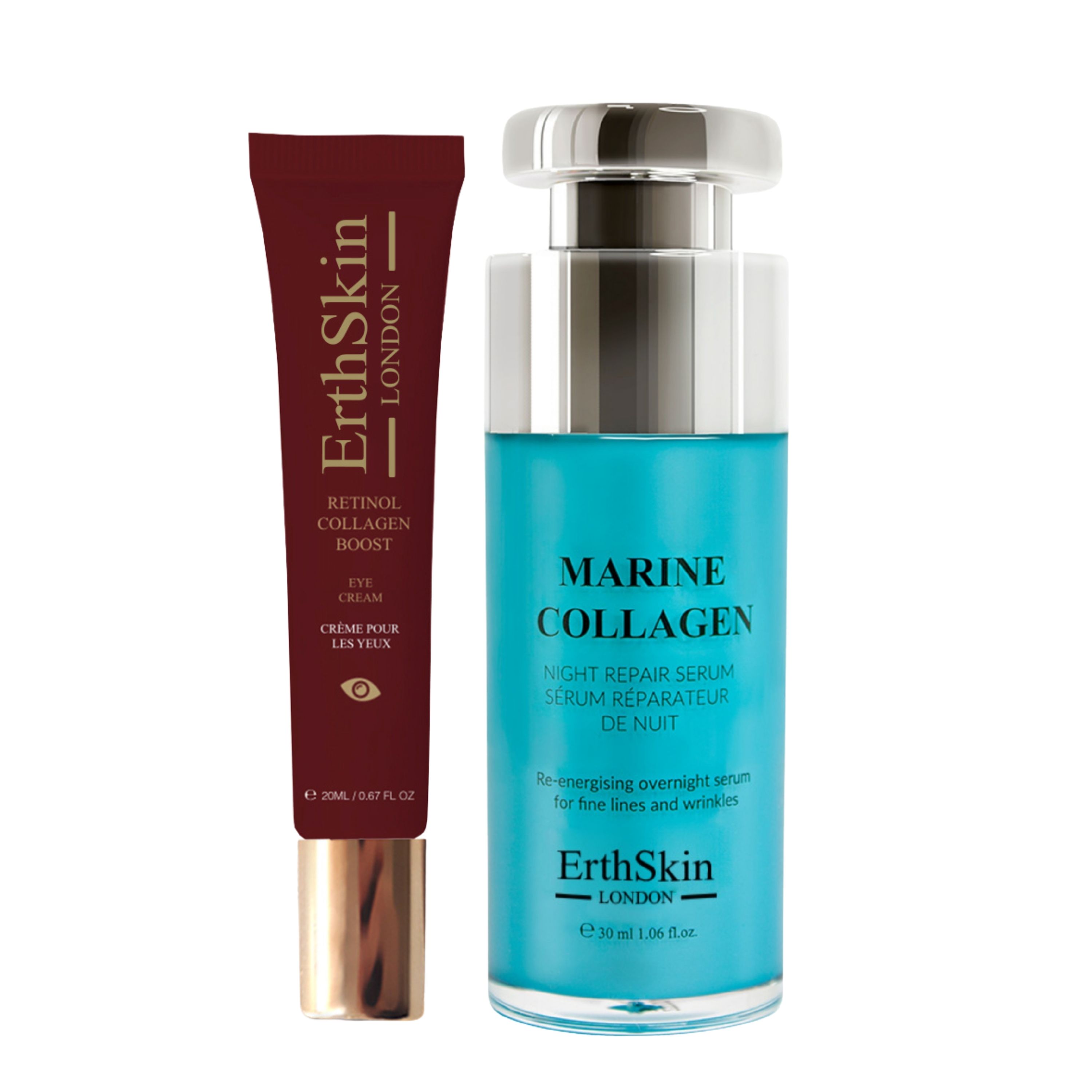ErthSkin London Marine Collagen Nachtserum + Retinol-Augencreme 30 ml