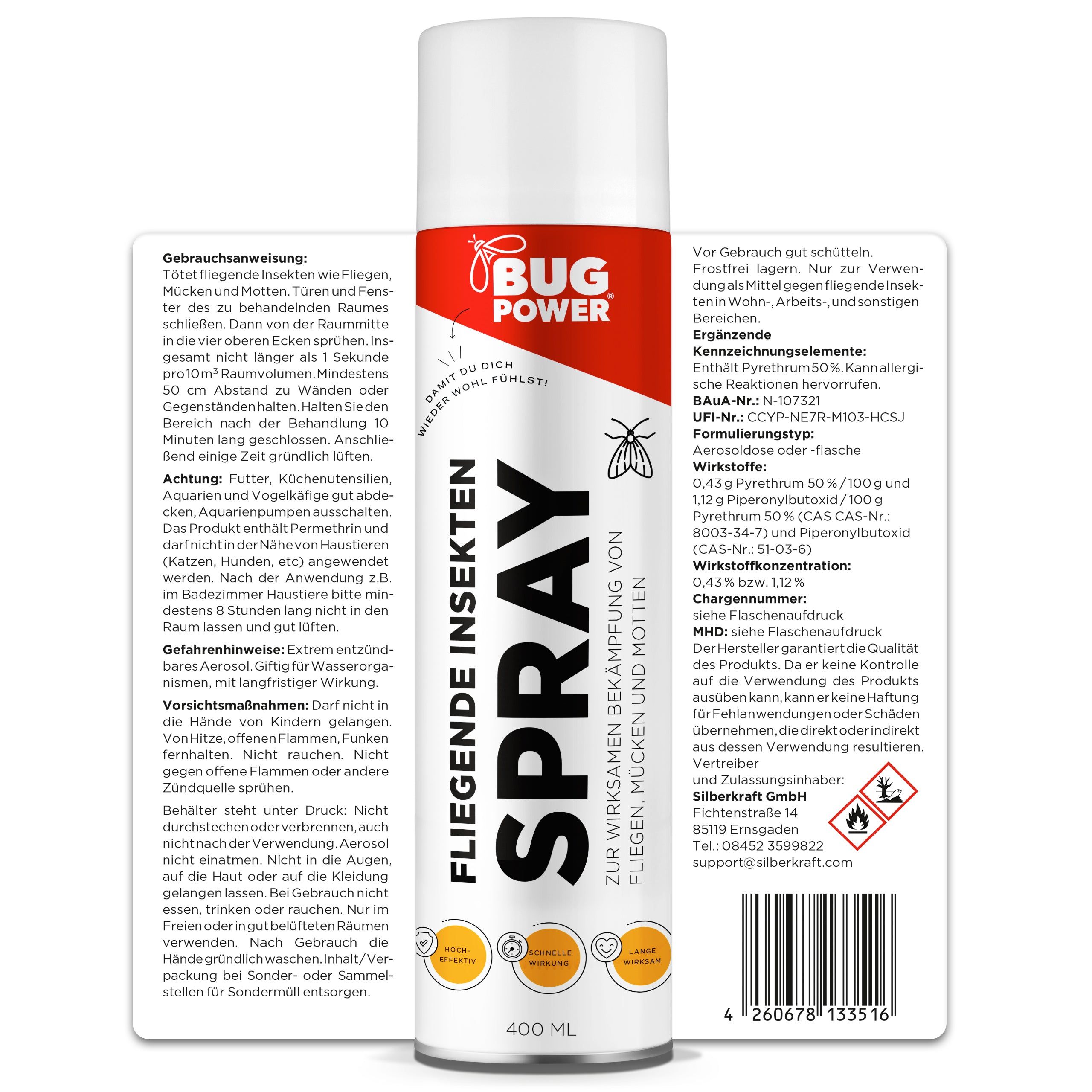 BugPower Spray gegen fliegende Insekten