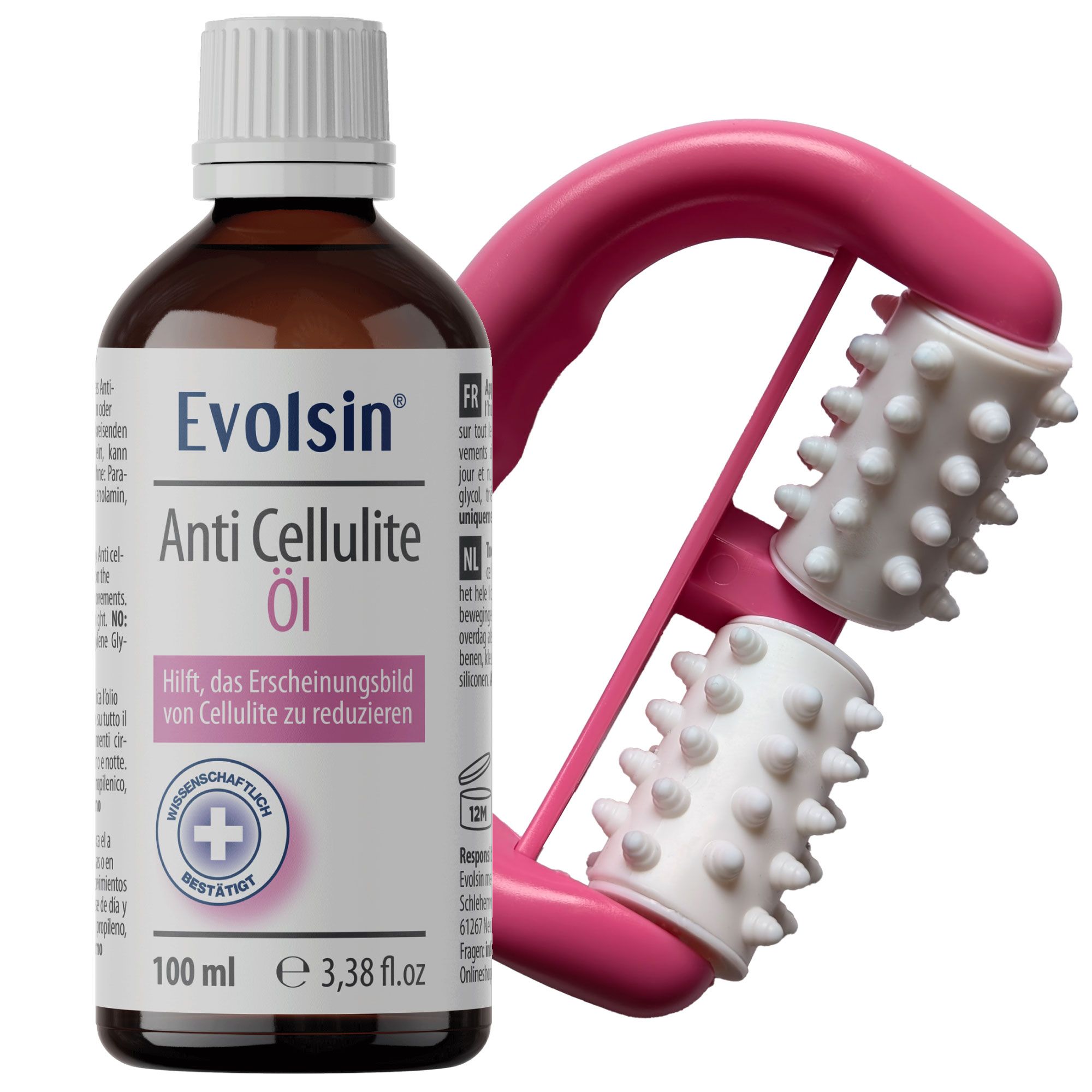 Anti Cellulite Öl Set mit Roller