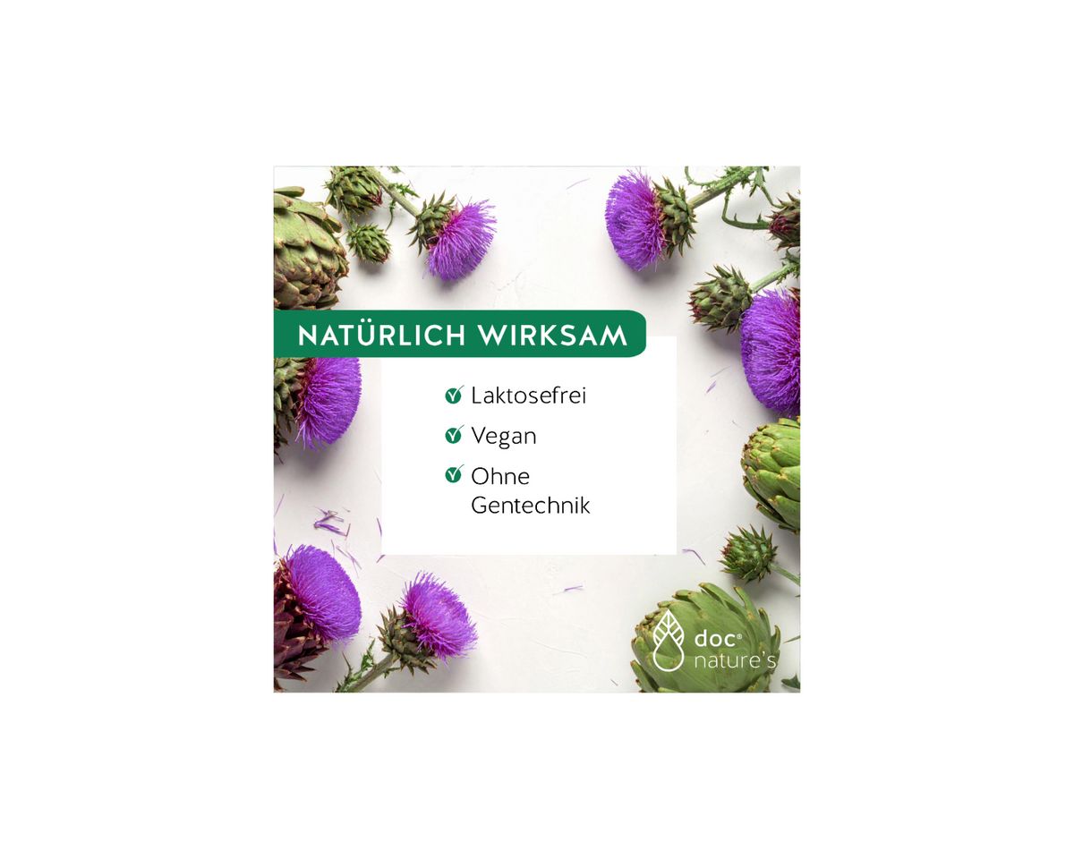 Text mit Informationen über die Wirkung. Enthält Angaben zu Laktosefreiheit, Vegan und Gentechnik.