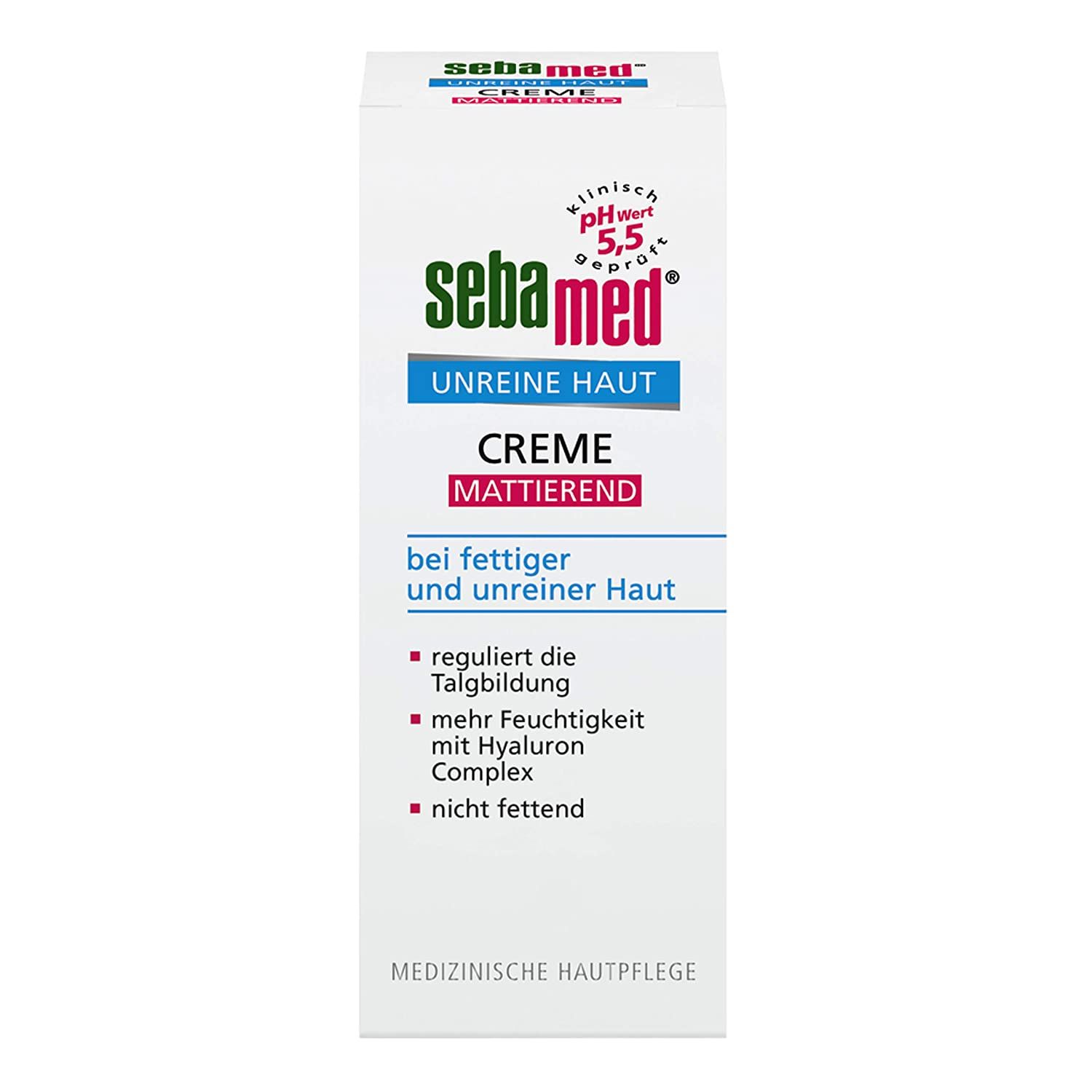 Sebamed Unreine Haut Creme Mattierend reguliert die Talgbildung, hat einen mattierenden Effekt