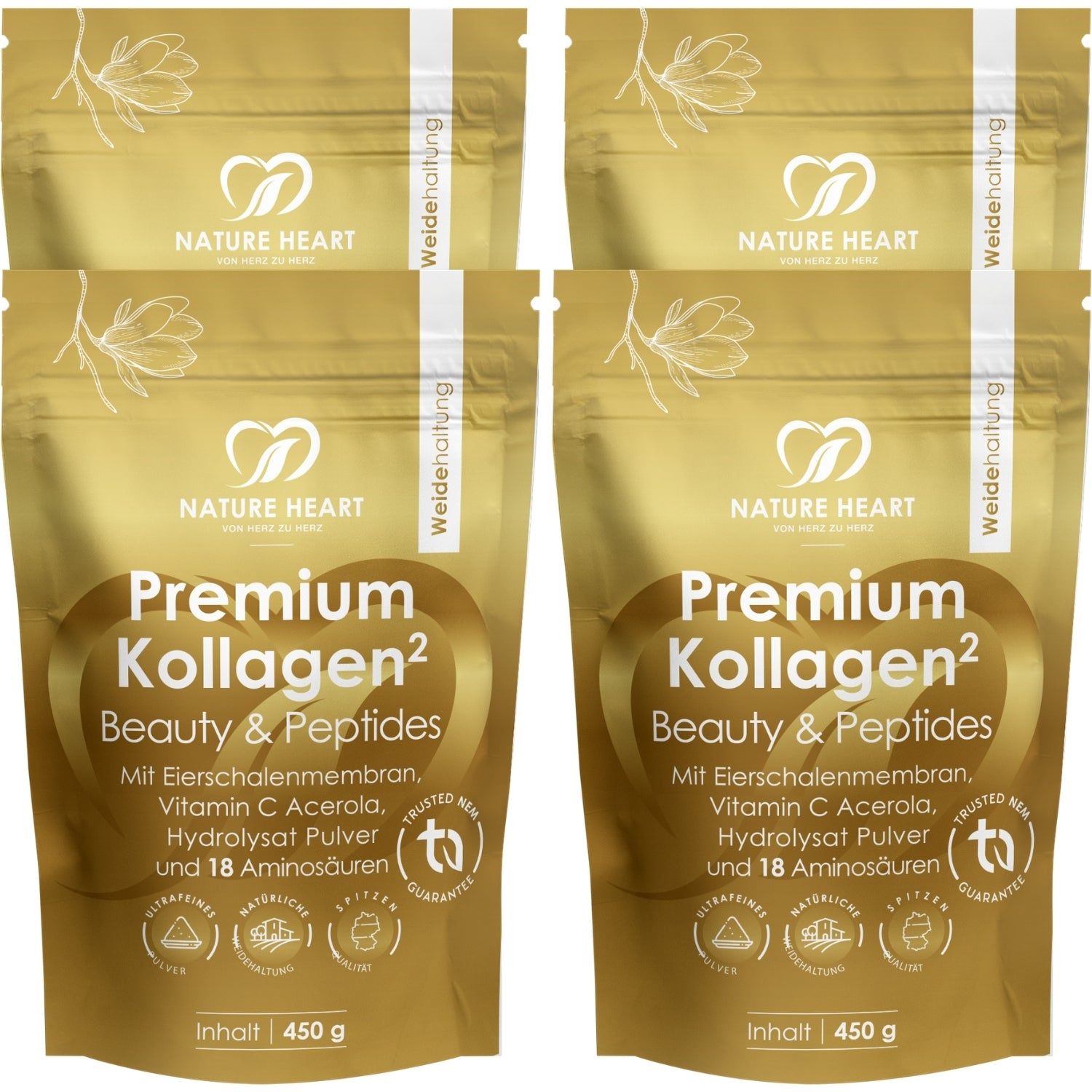 Nature Heart Premium Kollagen 4x450 g Pulver