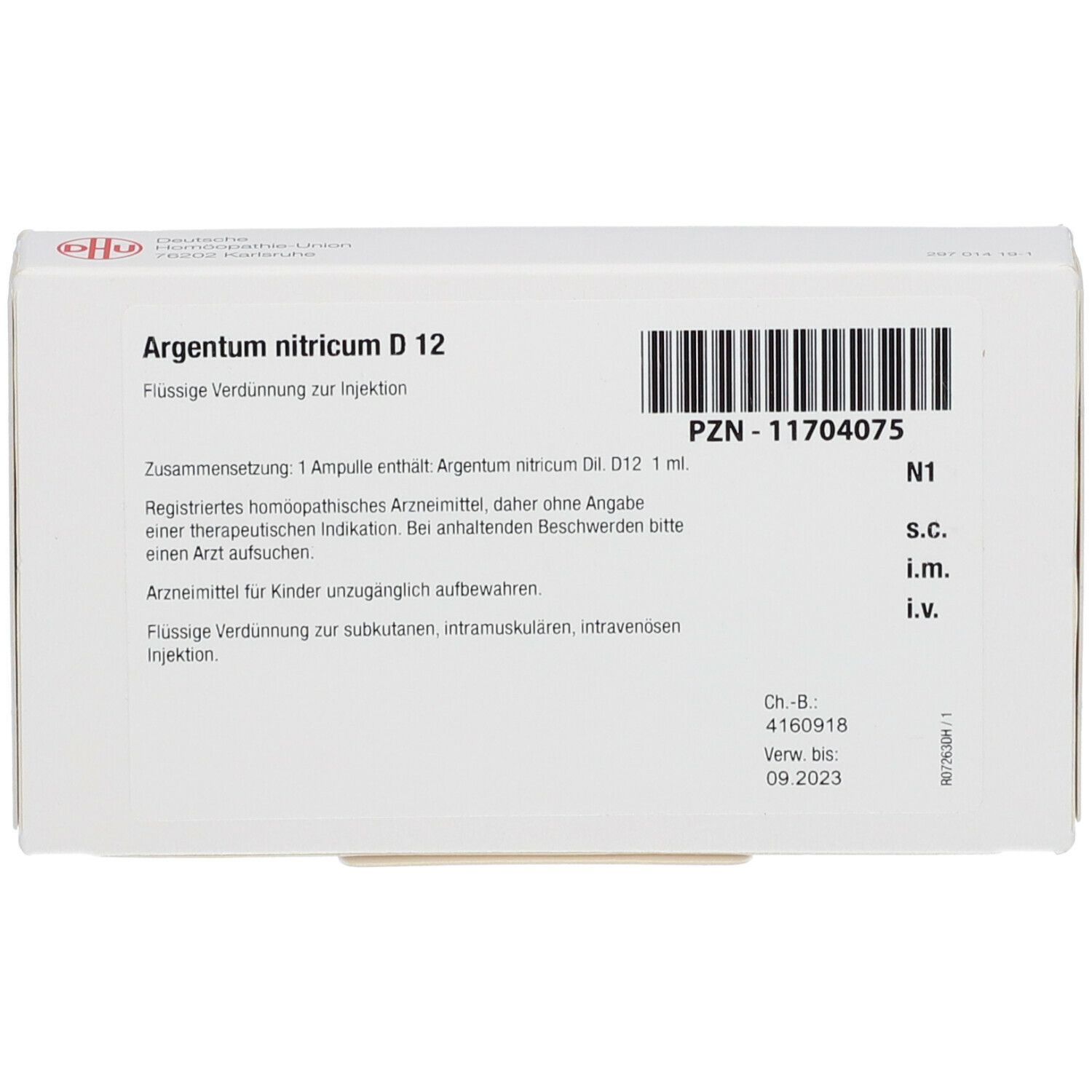 DHU Argentum Nitricum D12