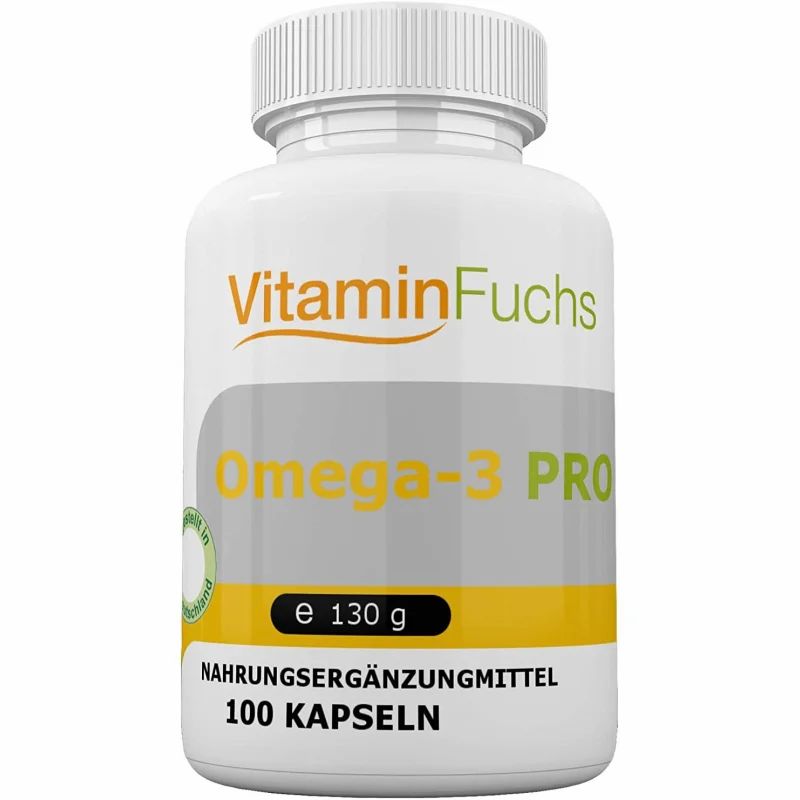 Omega 3 Fettsäuren Kapseln mit Dha, EPA und Vitamin E 130 g