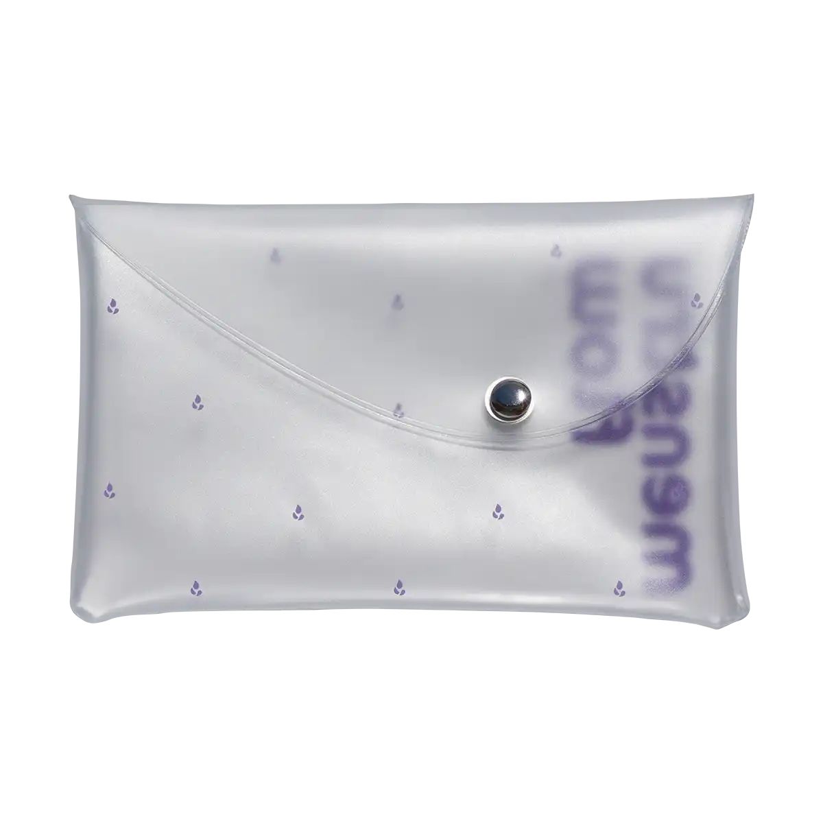 Transparente Tasche mit Anker-Muster und Druckknopfverschluss.