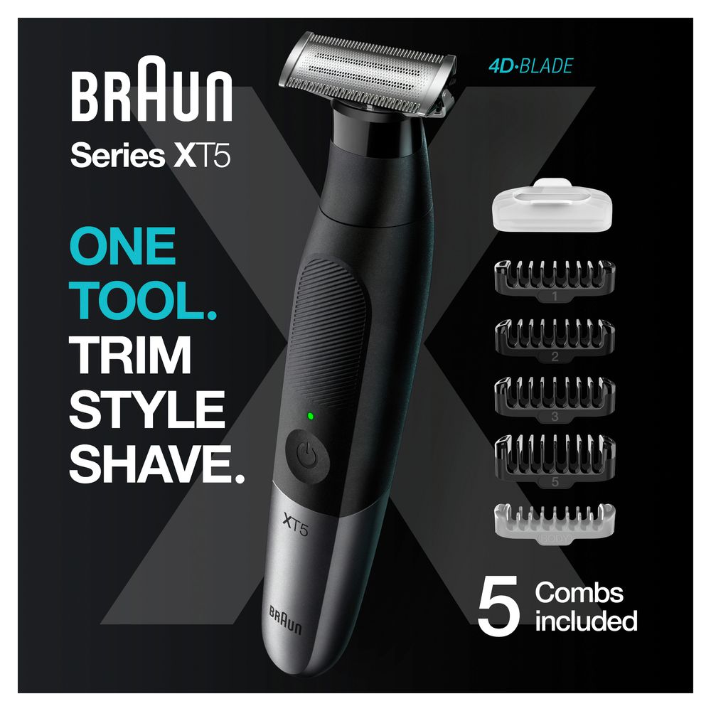 Braun - Trimmer fürs Gesicht "Series X - XT5100 Face + Body" in Schwarz