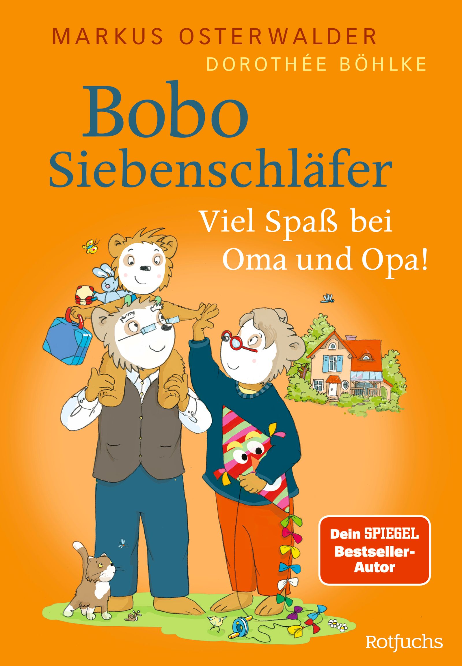 Buchcover: Bobo Siebenschläfer, Titel und Illustrationen. Oma und Opa mit Bobo. Verlag: Rotfuchs. Bestseller-Autor.