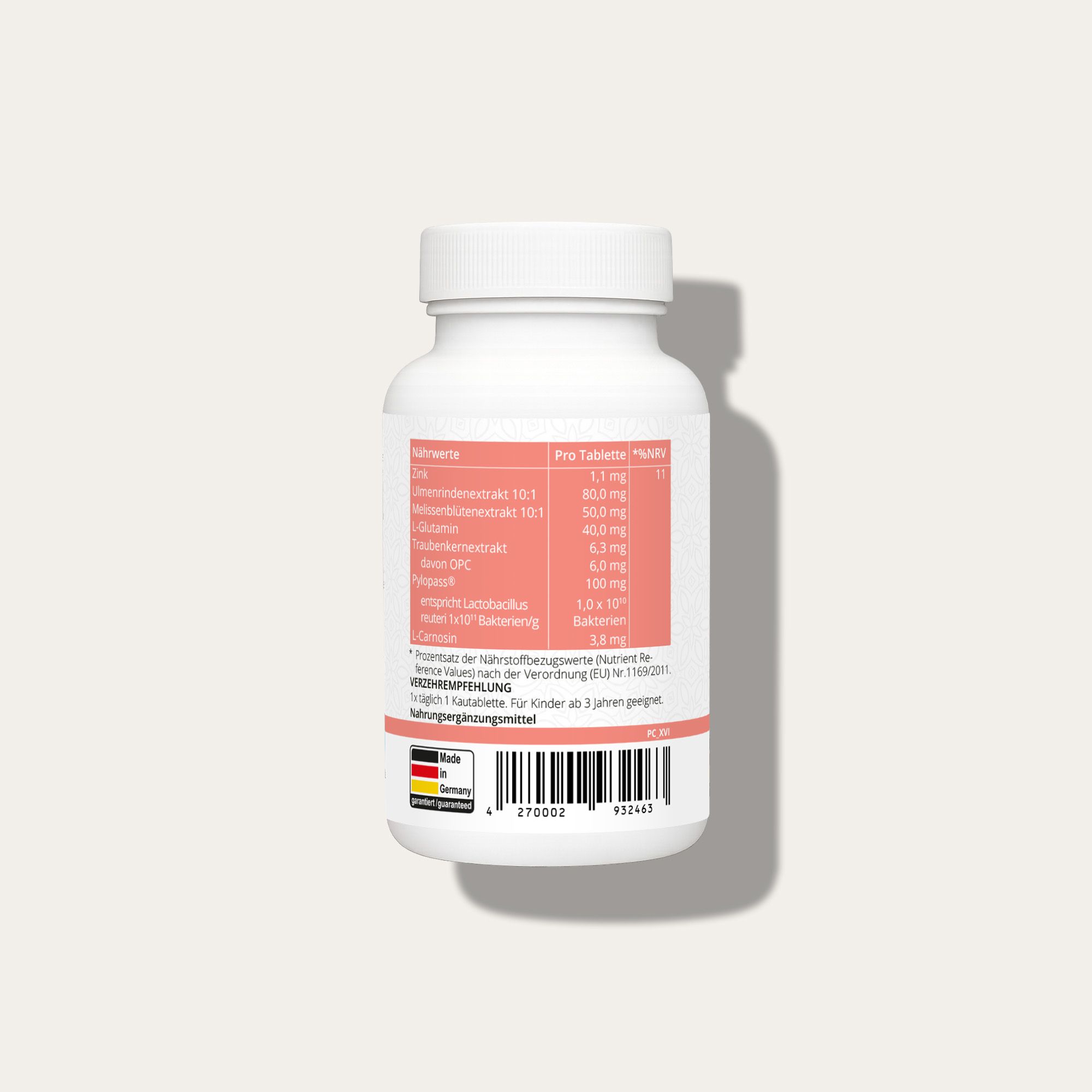 PURMEO PyloMin - bei Helicobacter pylori - mit 100 mg Pylopass®, Zink und Ulmenrindenextrakt