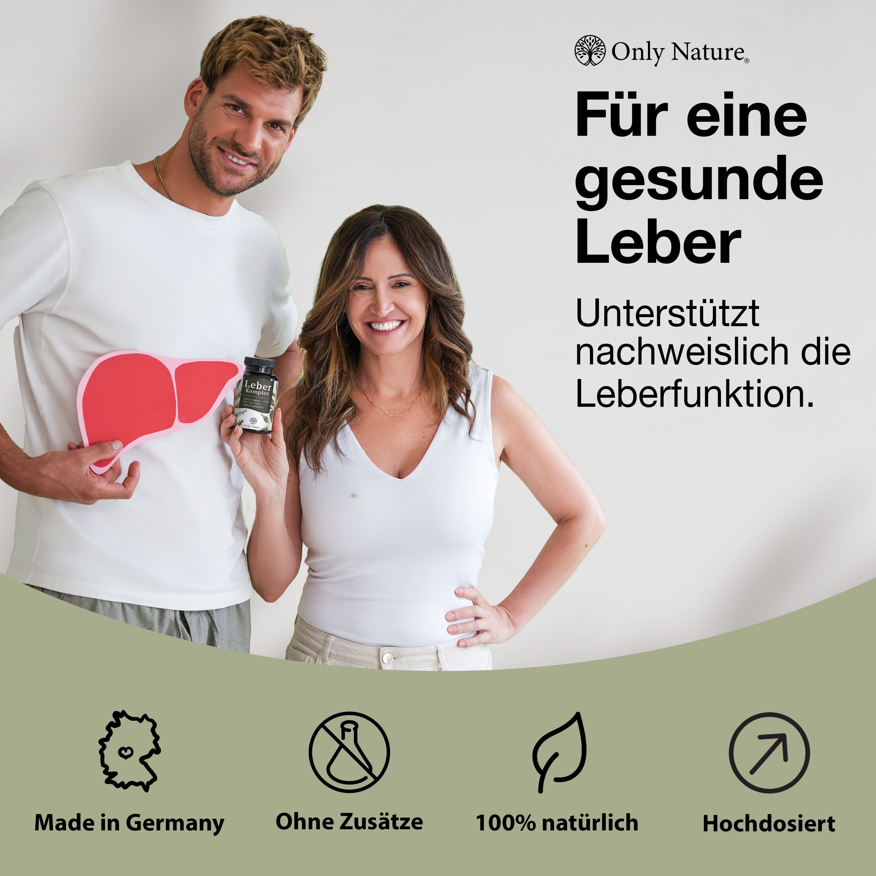 Only Nature® Leber Komplex - mit Mariendistel, Cholin u. Artischocken - Leberkur zum Leber entgiften