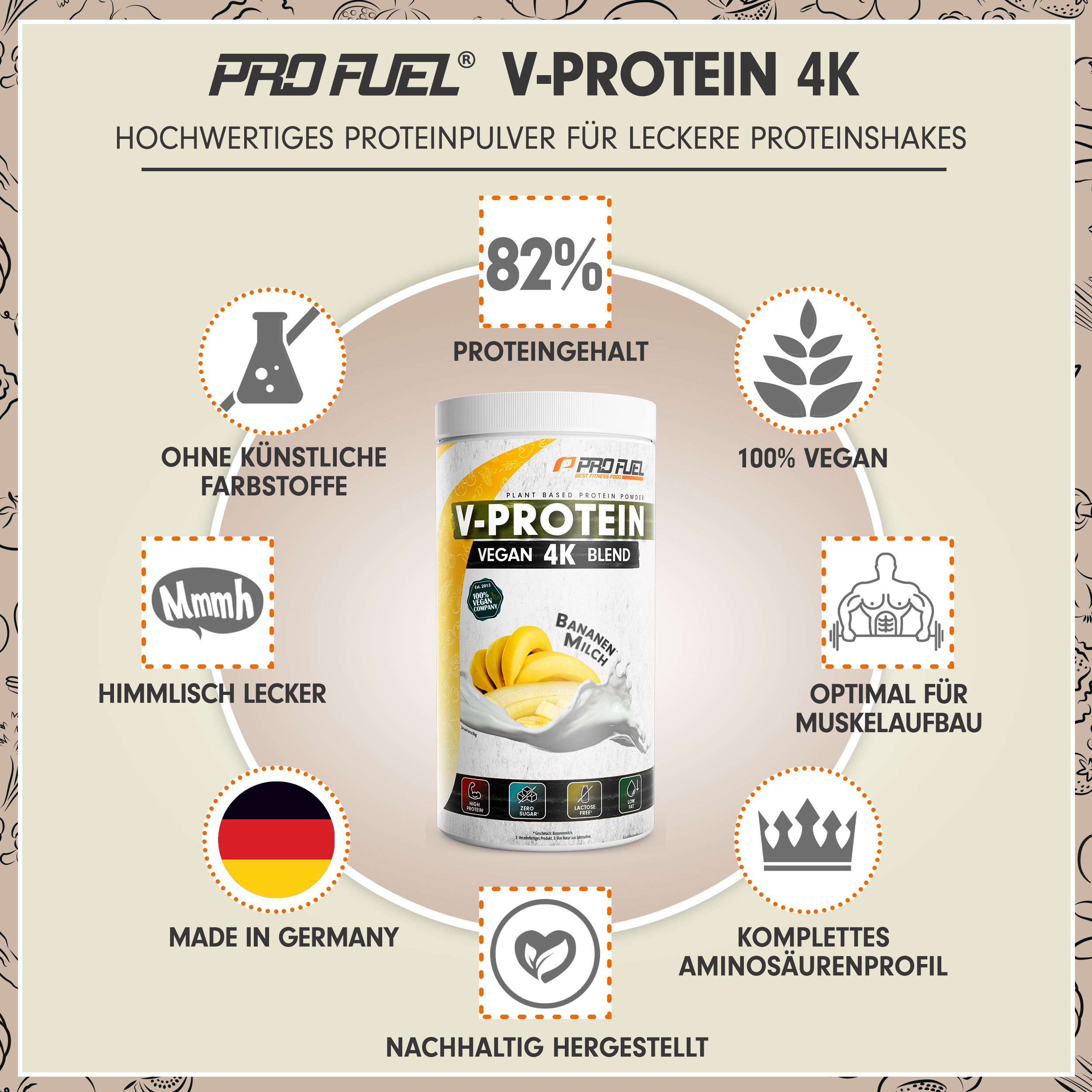 ProFuel - V-Protein 4K 750 g Pulver