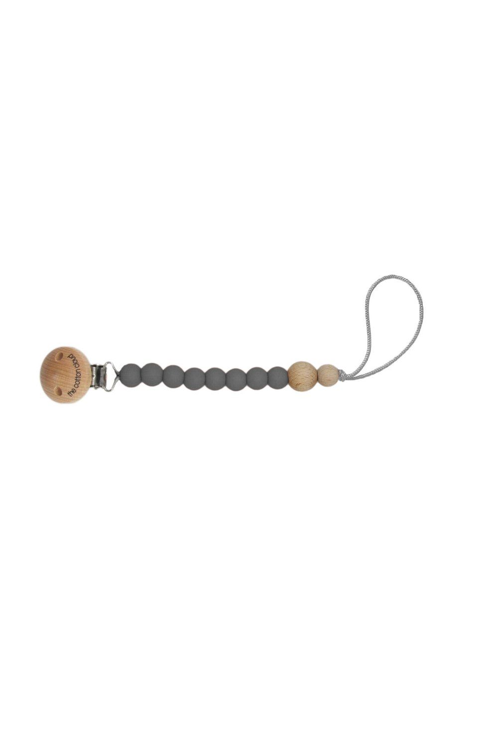 the cotton cloud Schnullerkette Round Dark Grey