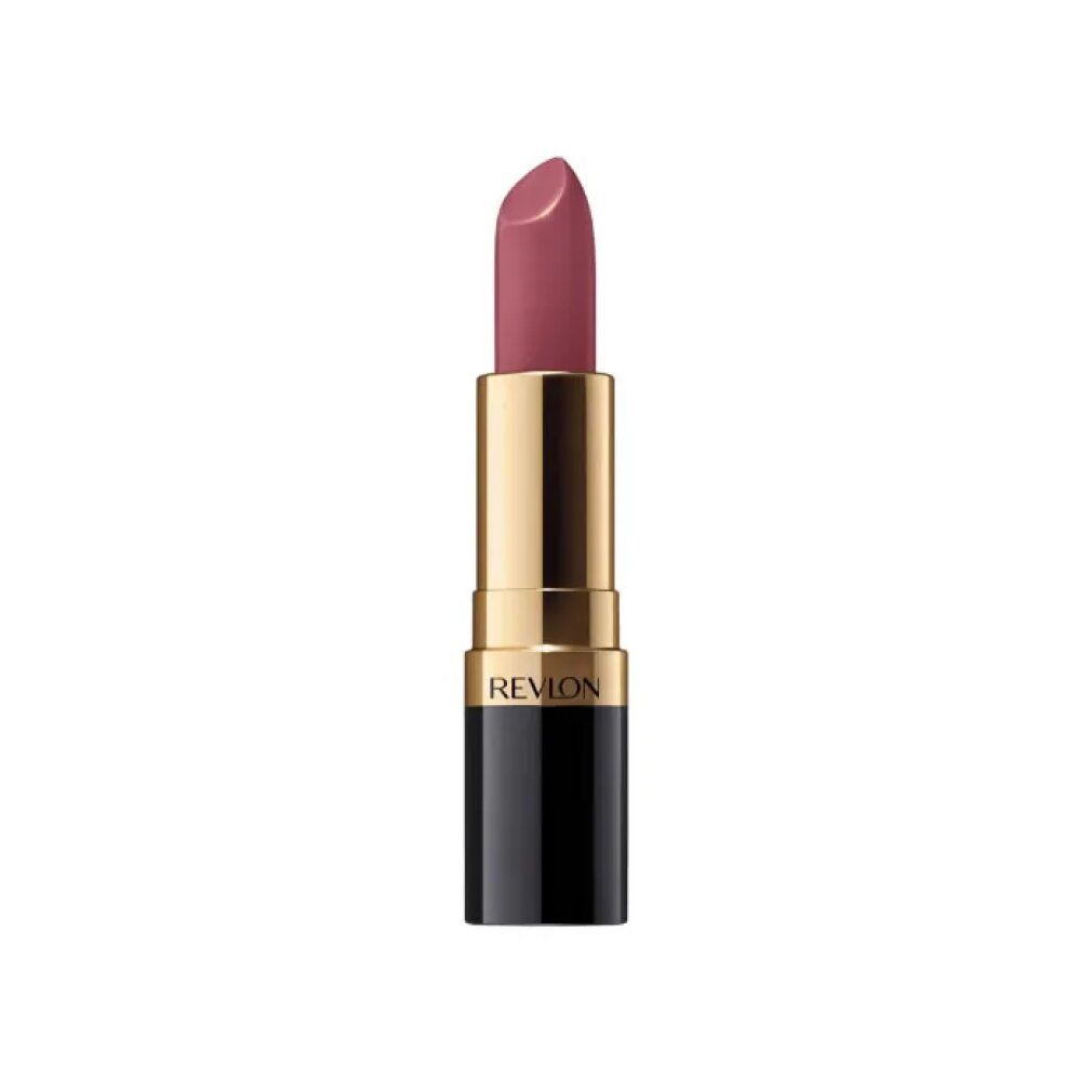 Lippenstift, Farbe Mauve. Schwarzer, goldfarbener und schwarzer Behälter. Marke Revlon.