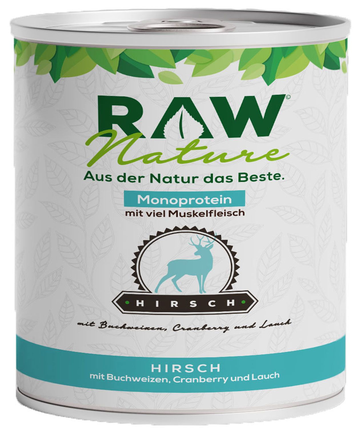 RAW Nature Nassfutter Hirsch mit Möhren & Amaranth als Monoprotein 1x800 g Futter
