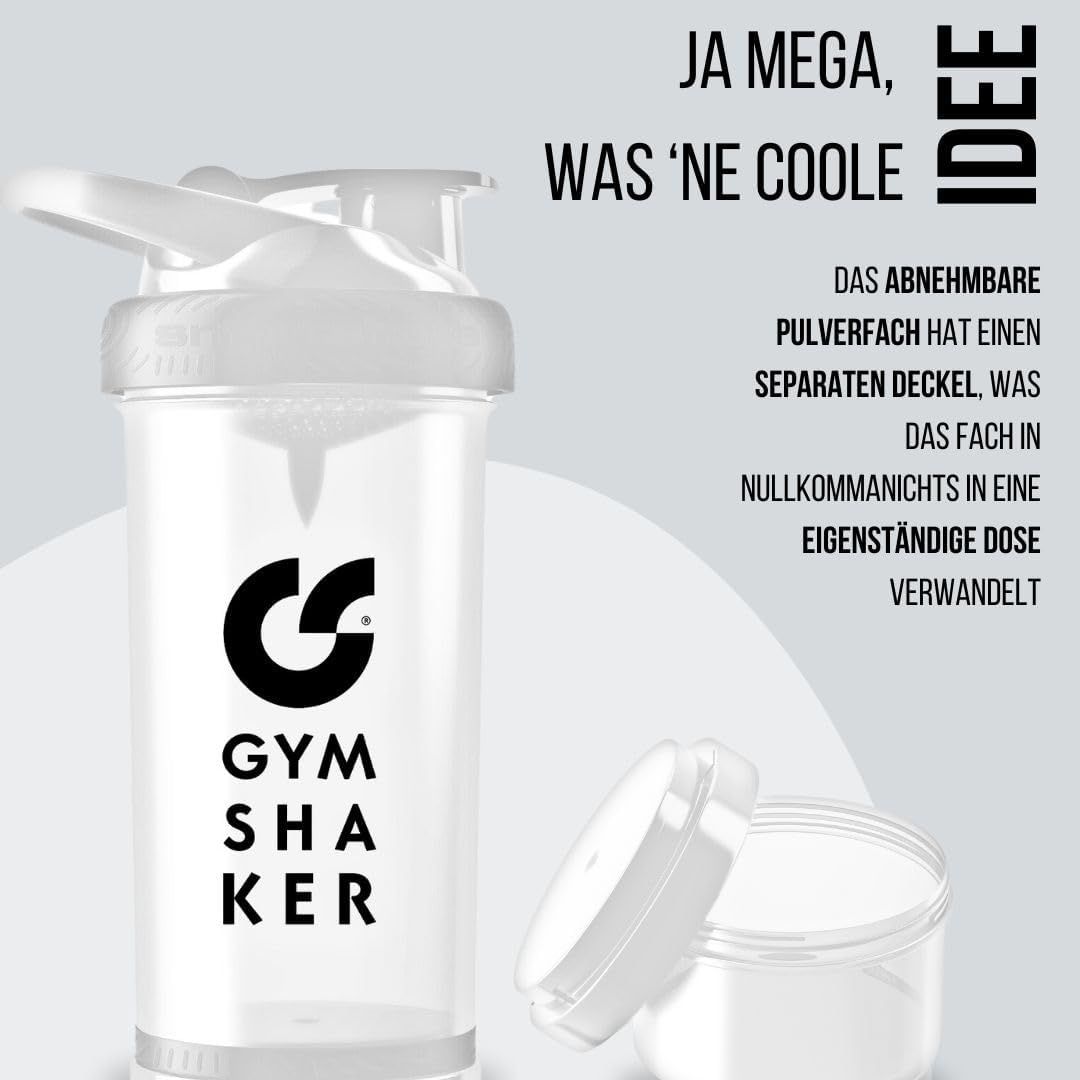 GYMSHAKER Shaker In Acciaio Inox 900ml – Espandibile, Setaccio A Nido D'Ape, Tenuta Stagna, Nero