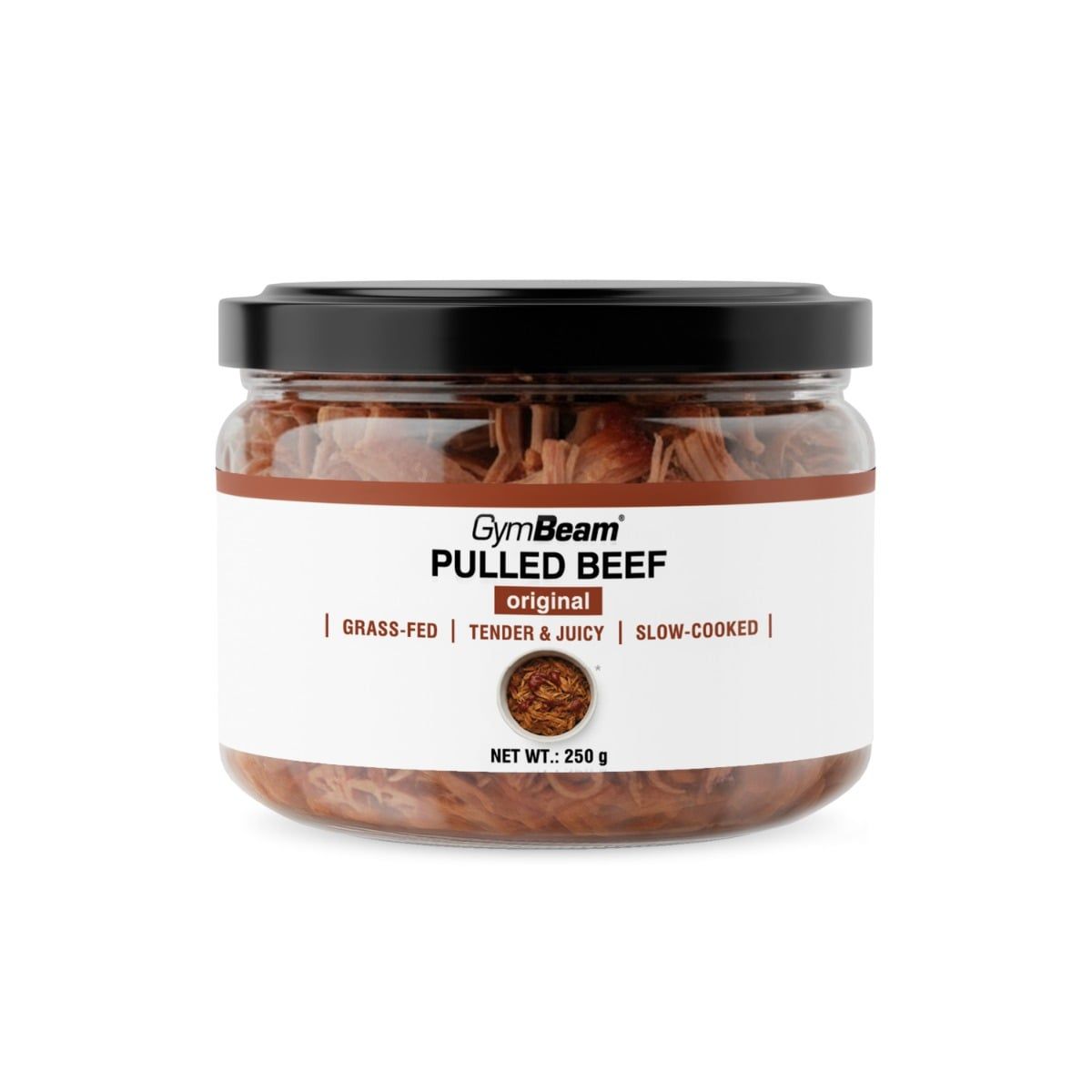 GymBeam Pulled Beef Rindfleisch Ready-to-Eat Lebensmittel 250 g
