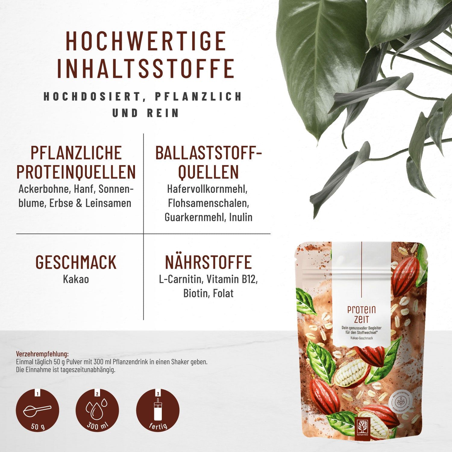 PROTEINZEIT - Proteinpulver mit Kakao Geschmack - NATURTREU®