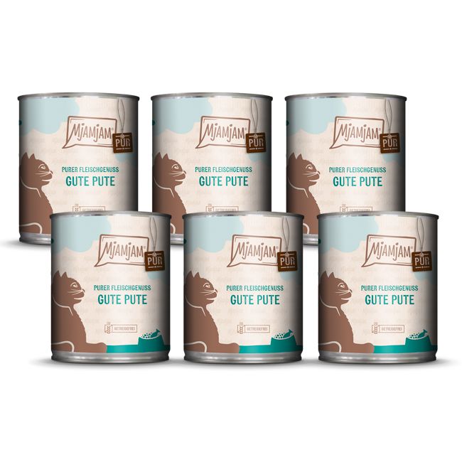 MjAMjAM - Purer Fleischgenuss gute Pute pur 6x800 g Futter