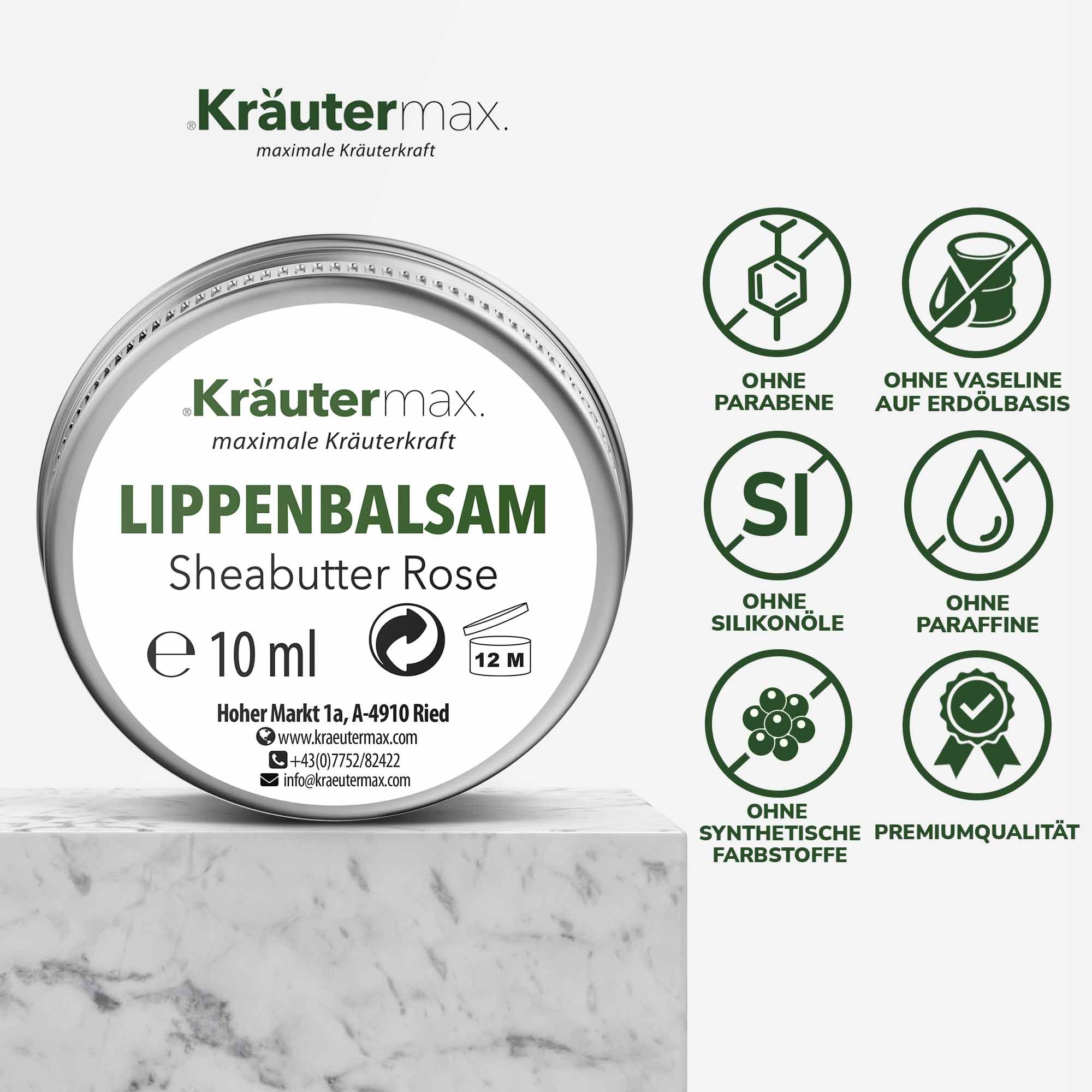 Kräutermax Lippenbalsam Sheabutter Rose