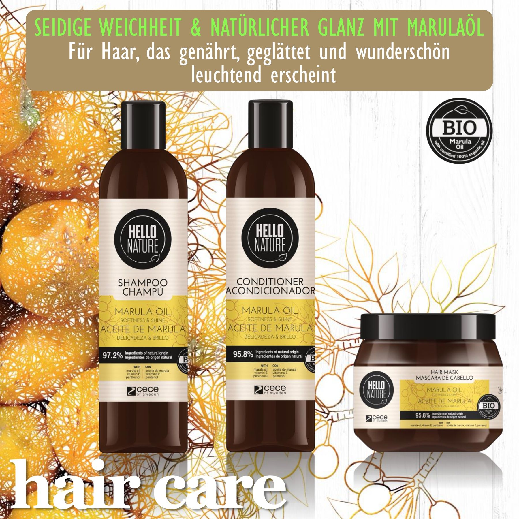 Hello Nature Haarmaske mit Marula Öl für intensive Haarpflege