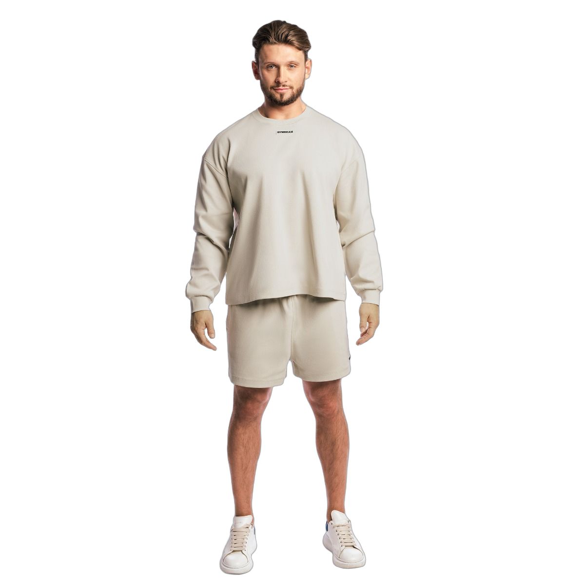 GymBeam Sweatshirt Herren Oversized ohne Kapuze in Grey