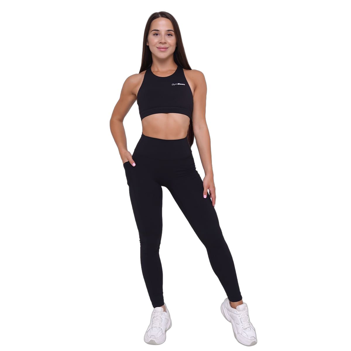 GymBeam Damen Sport-BH Ignite mit Rückenausschnitt und Polstern Schwarz