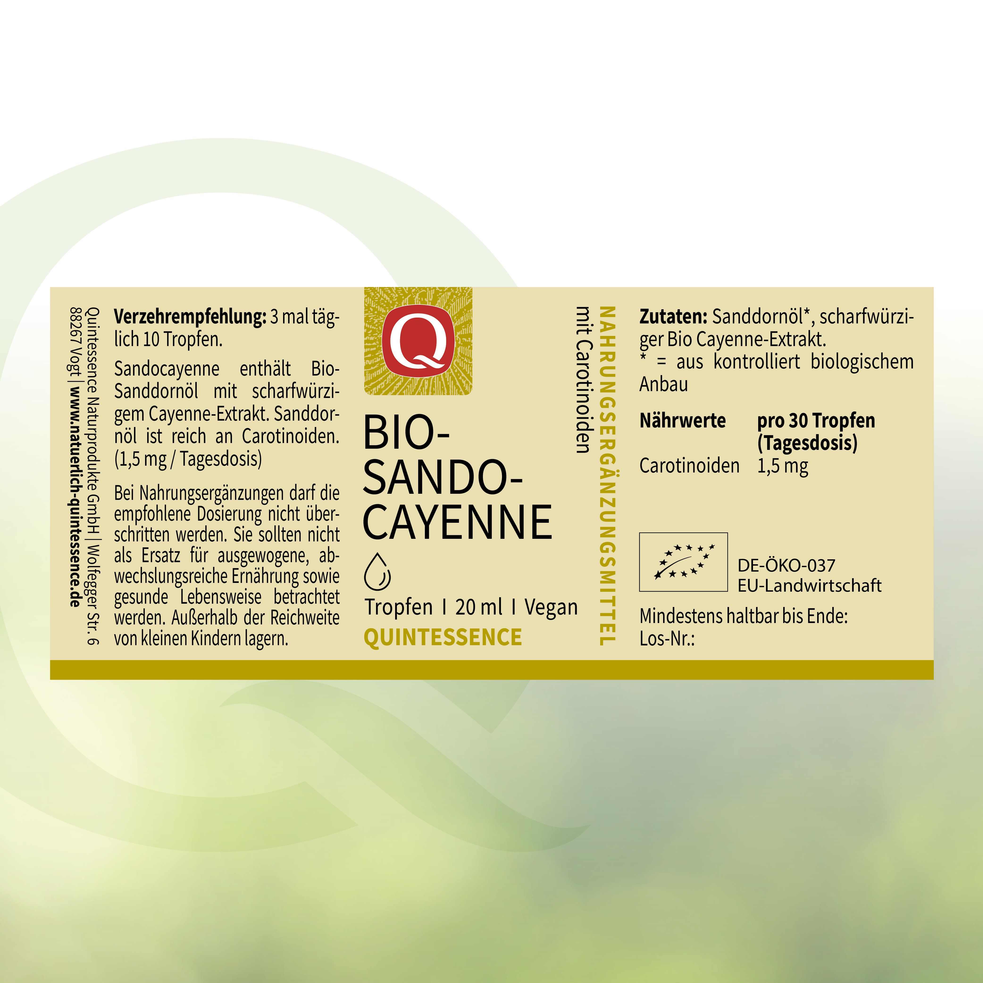 Sandocayenne in Bioqualität von Quintessence