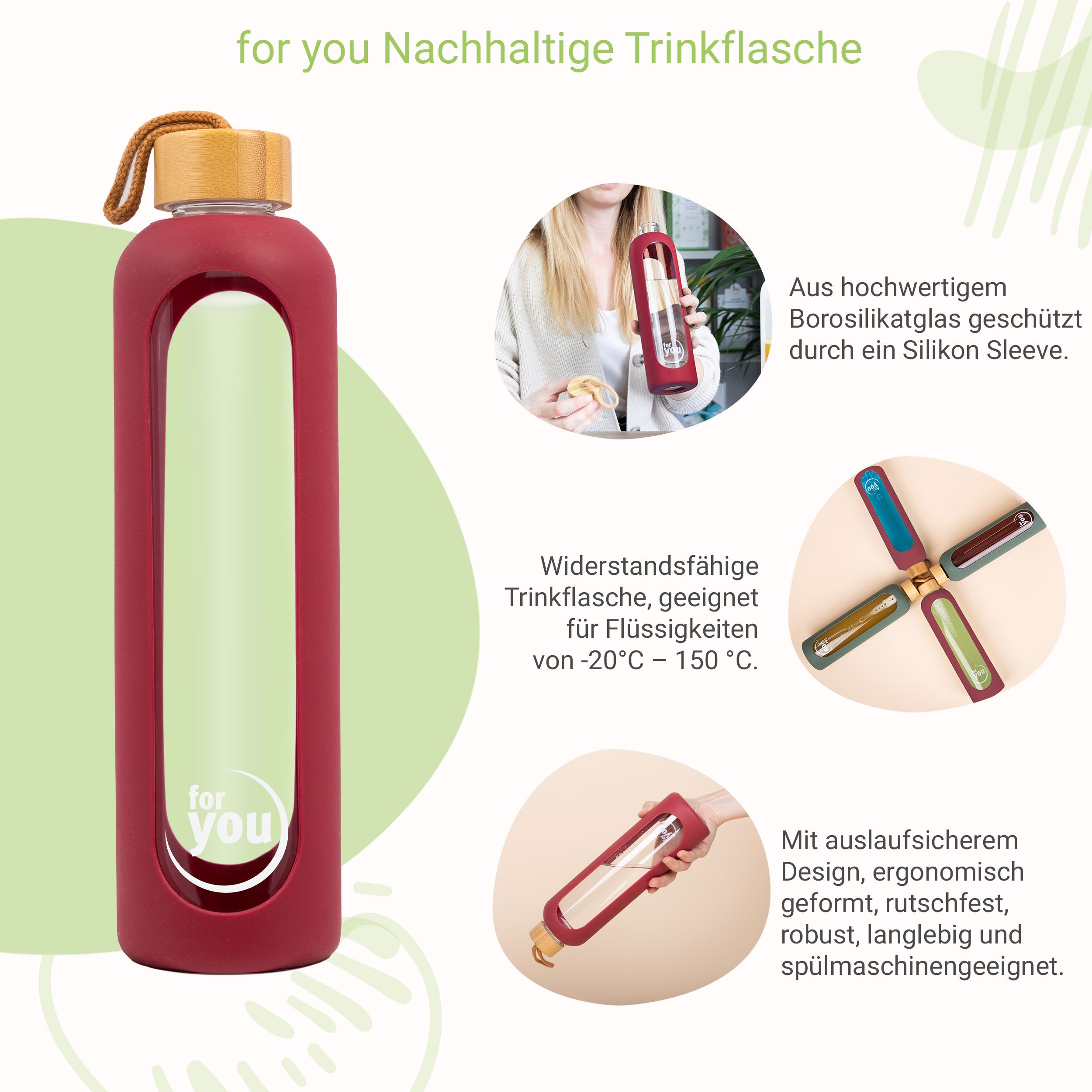 for you Nachhaltige Trinkflasche Doppelpack