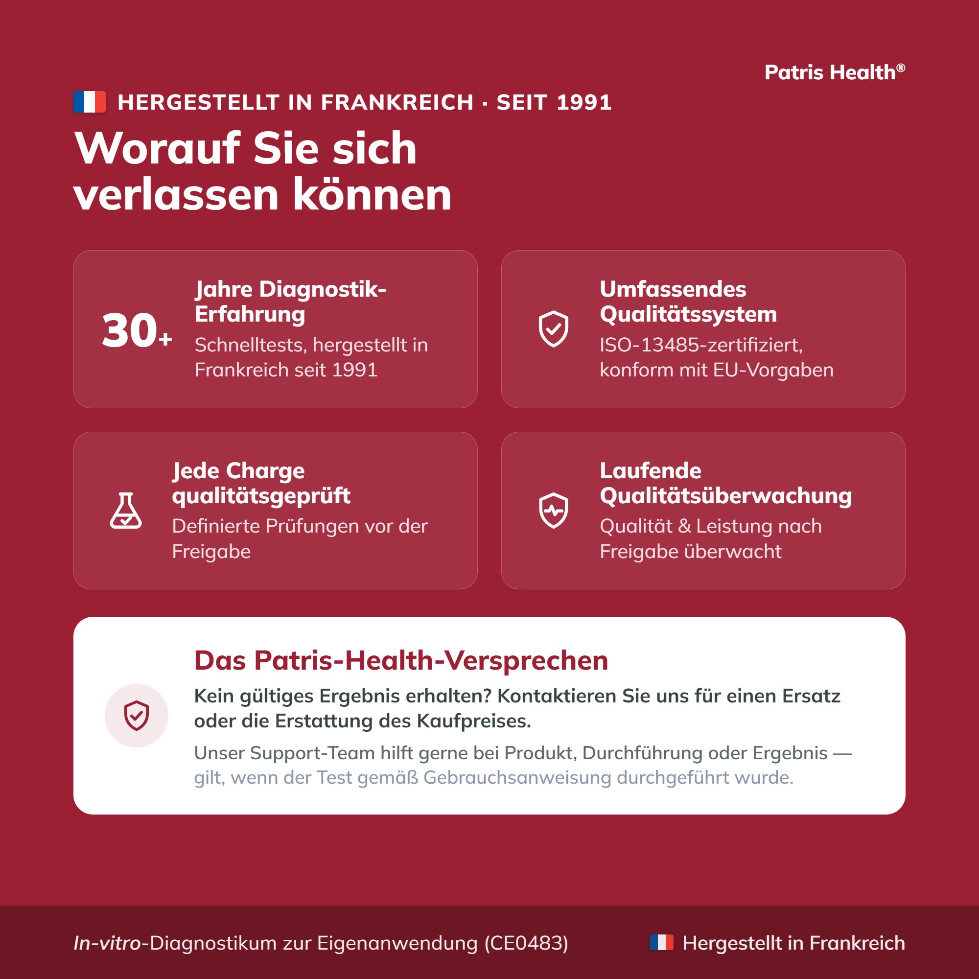 Italienische Version der Testverfahren für den Eisenmangel Selbsttest.