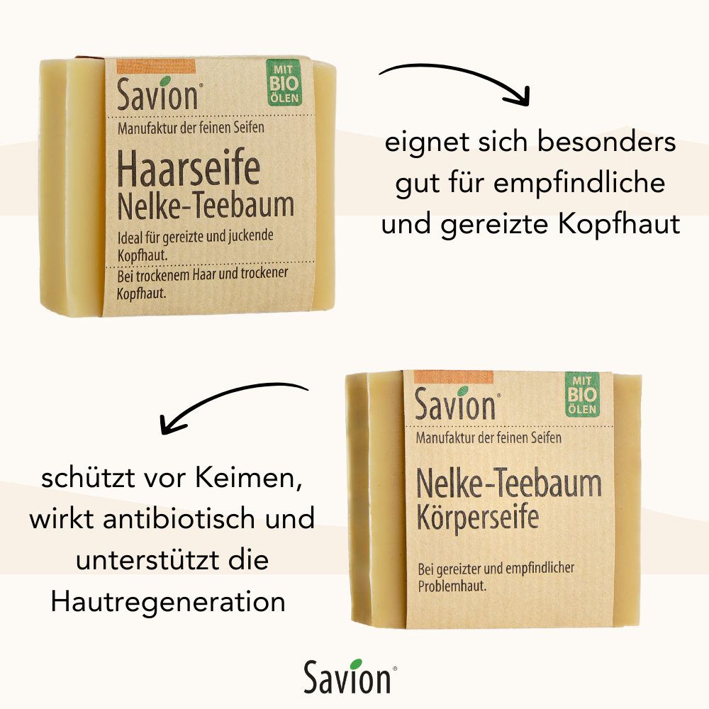 Savion Nelke- Teebaum Körper- und Haarseifen 2er Set