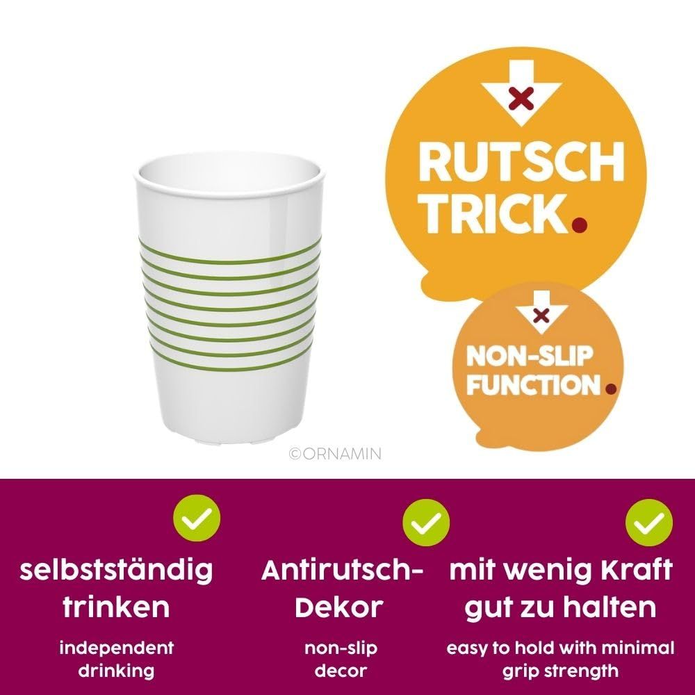 ORNAMIN Becher Ringe brombeer, mit Unauffälligen Trinkaufsatz