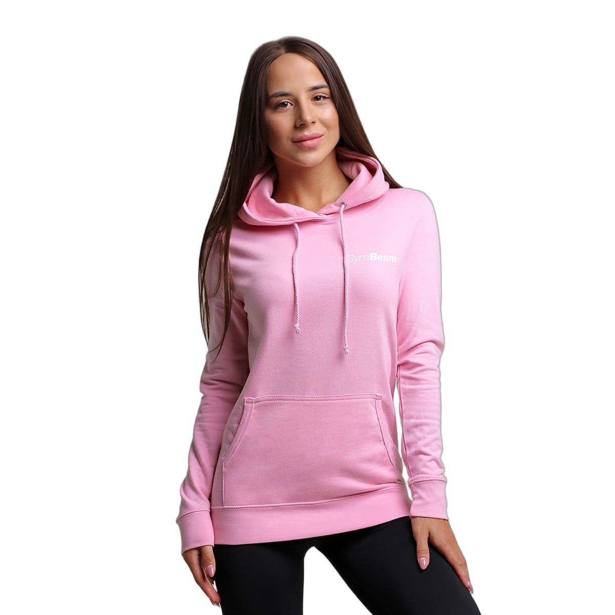 GymBeam Hoodie Damen Regular mit Kapuze Baby Pink 1 St