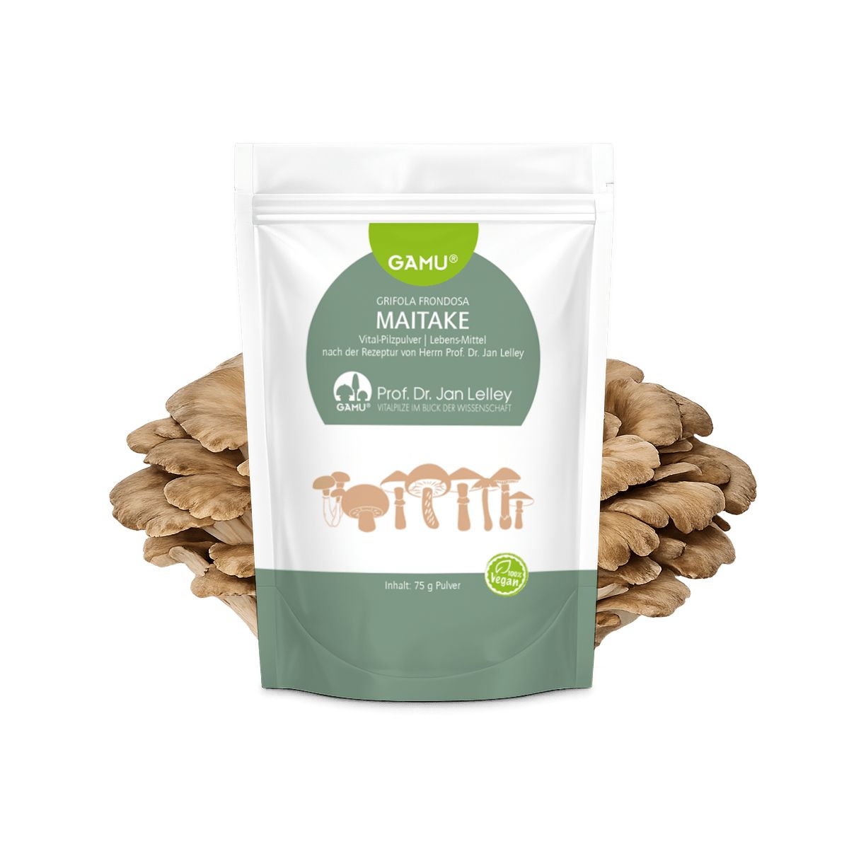 Gamu, Bio Maitake / Grifola frondosa Pilzpulver gemahlen 75 g Pulver