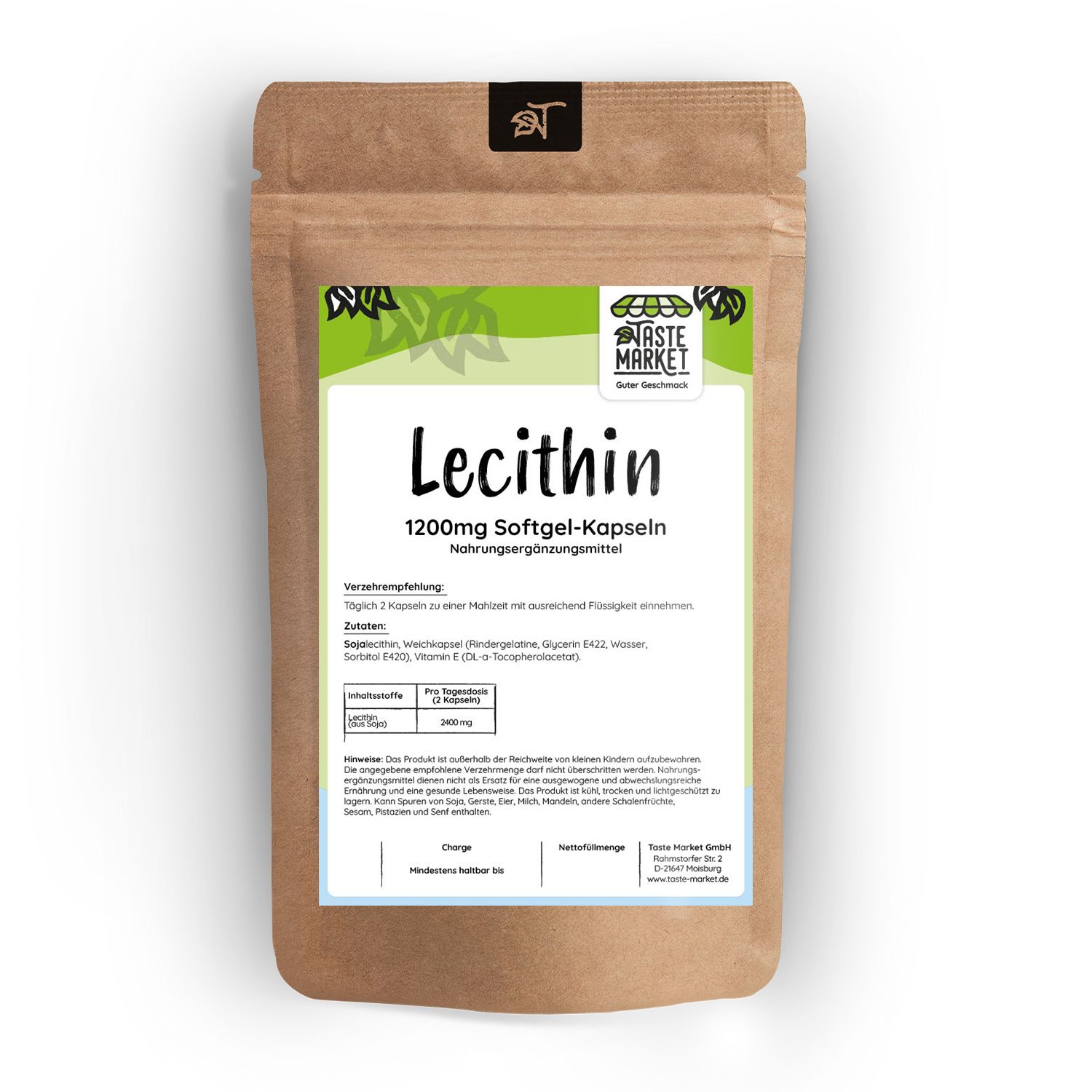 Taste Market Lecithin Kapseln 100 St