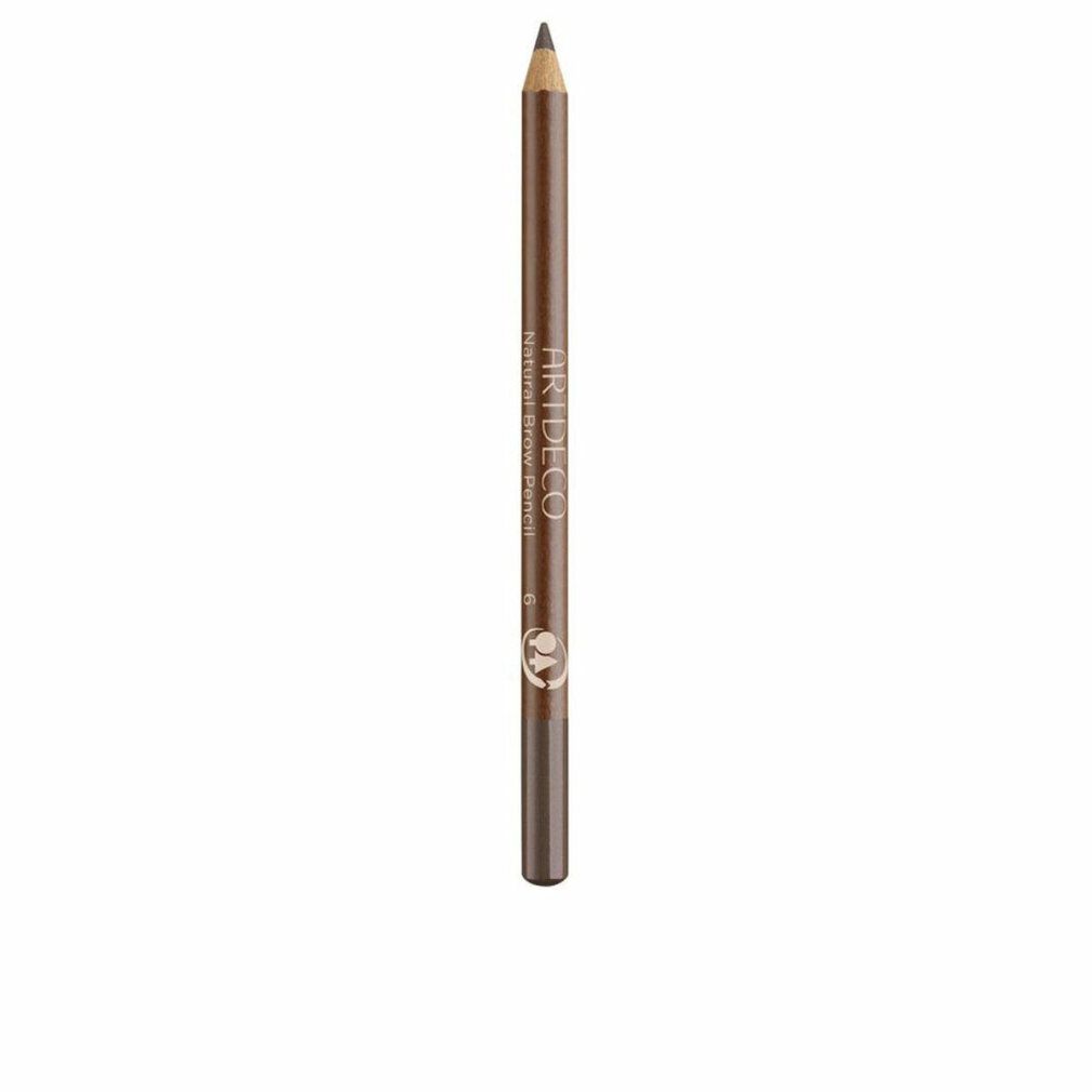 Brauenstift. Artdeco Green Couture Natural Brow Pencil. Dunkelbraune Mine, brauner Schaft. Aufschrift: Natural Brow Pencil.