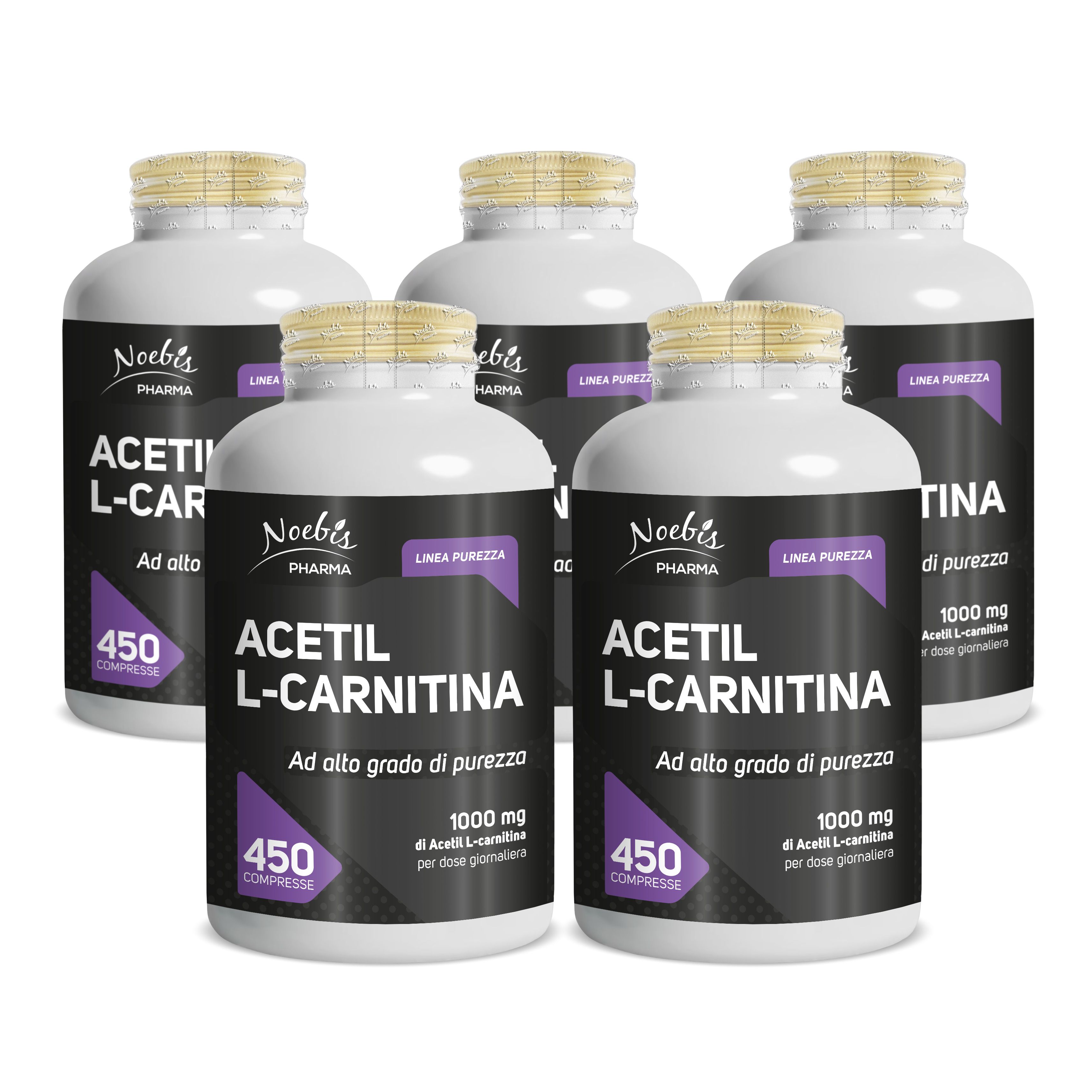 Noebis Pharma Acetil L-Carnitina – 450 Compresse – 4 al Giorno