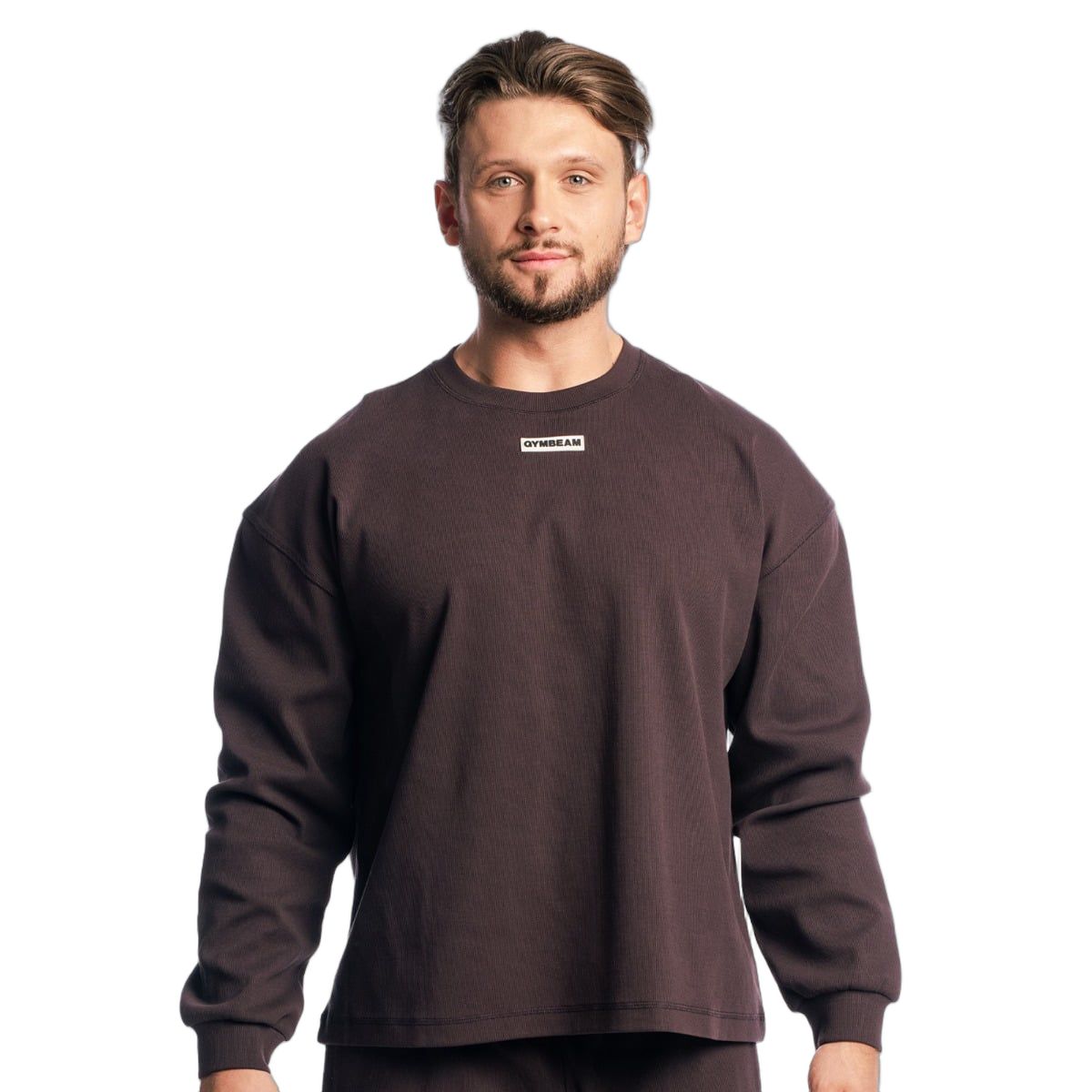 GymBeam Sweatshirt Herren Oversized ohne Kapuze in Tee Brown 1 St