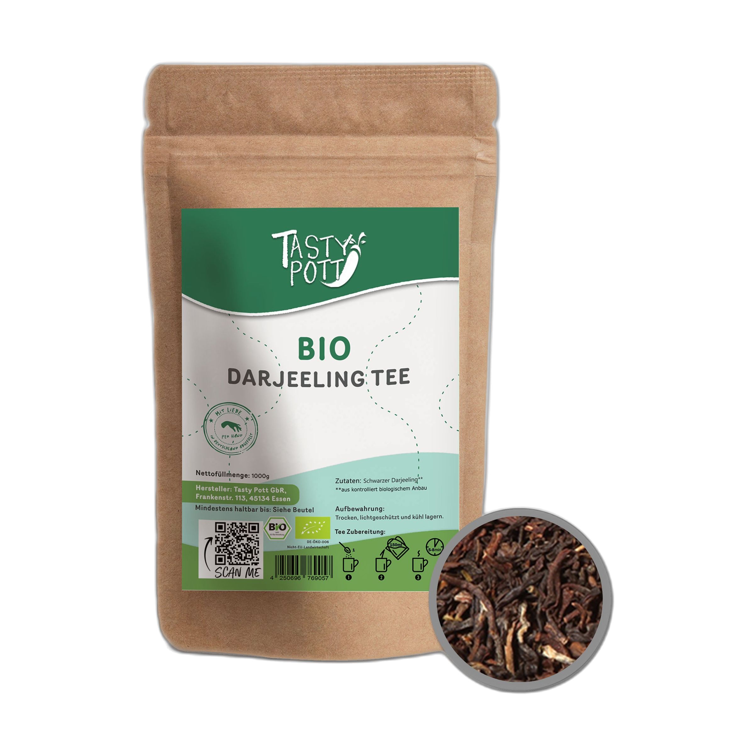 Tasty-Pott Tasty Pott Bio Schwarzer Darjeeling Tee 1 St