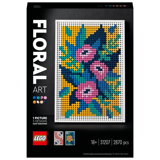 LEGO Art Motivi Floreali Set Decorazioni Murali 3 in 1 Fiori artificiali