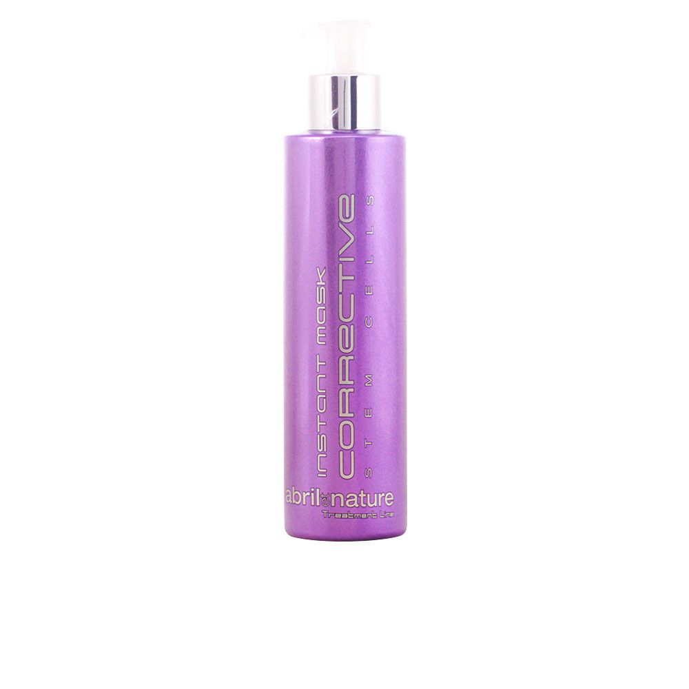 Lila Flasche mit Pumpe. Aufschrift: Instant Mask Corrective. Unten: fibril nature.