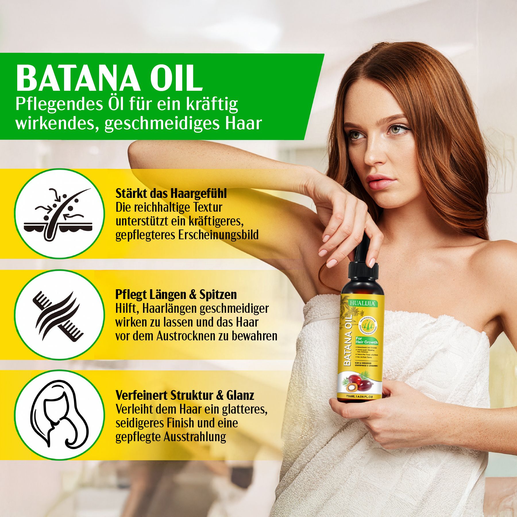 P-beauty Batana Haaröl für Haarwachstum Wimpern Augenbrauen