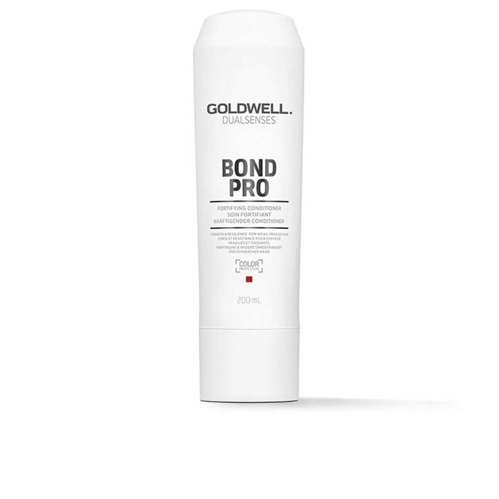 Weiße Tube mit Aufschrift BOND PRO, GOLDWELL DUALSENSES. Enthält 200 ml. Produkt für coloriertes Haar.