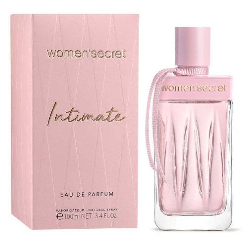 Women's Secret Intimate Eau de Parfum 100ml Flakon und rosa Verpackung.