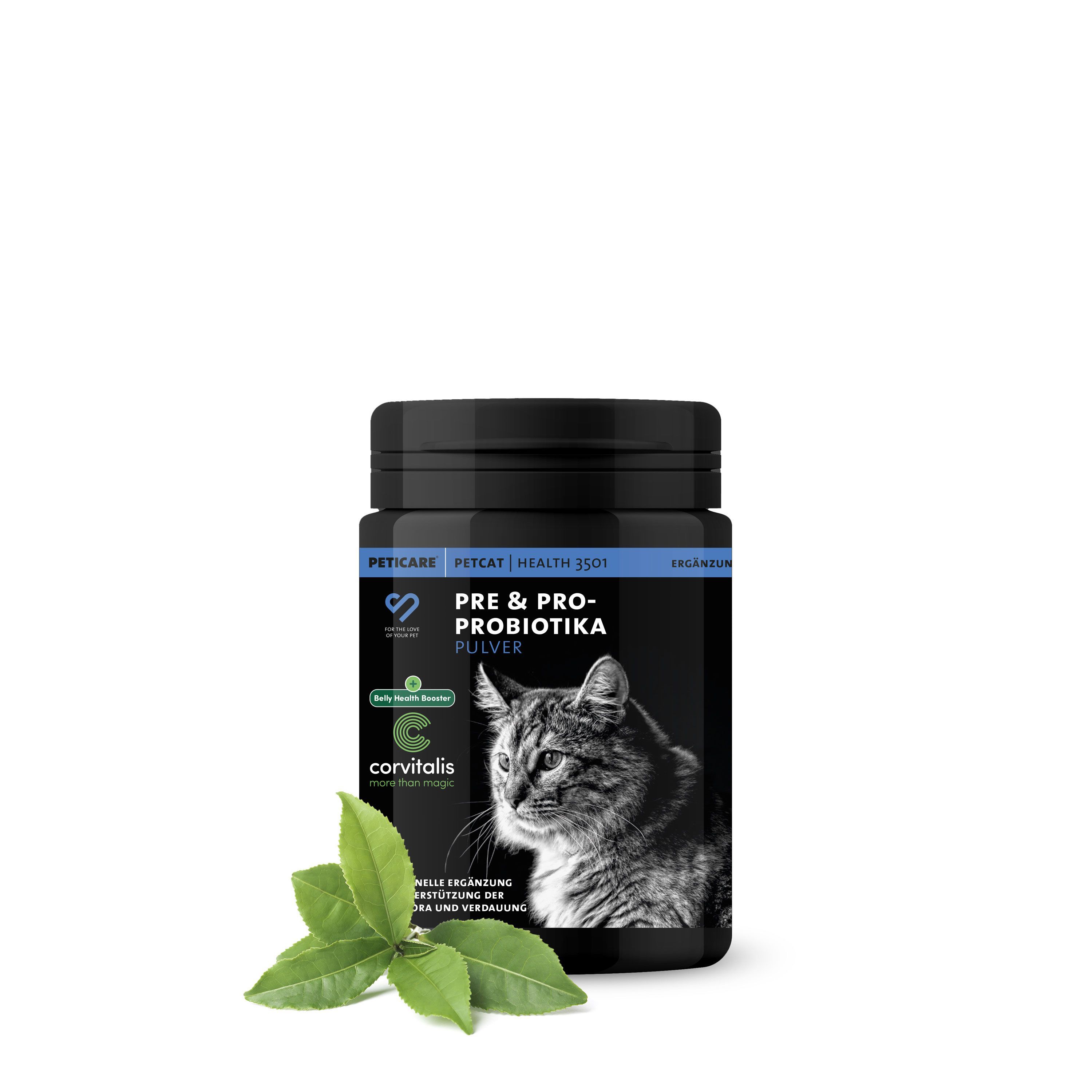Peticare Probiotika & Präbiotika für Katzen, Pulver zur Darmsanierung Immunstärkung 200 g