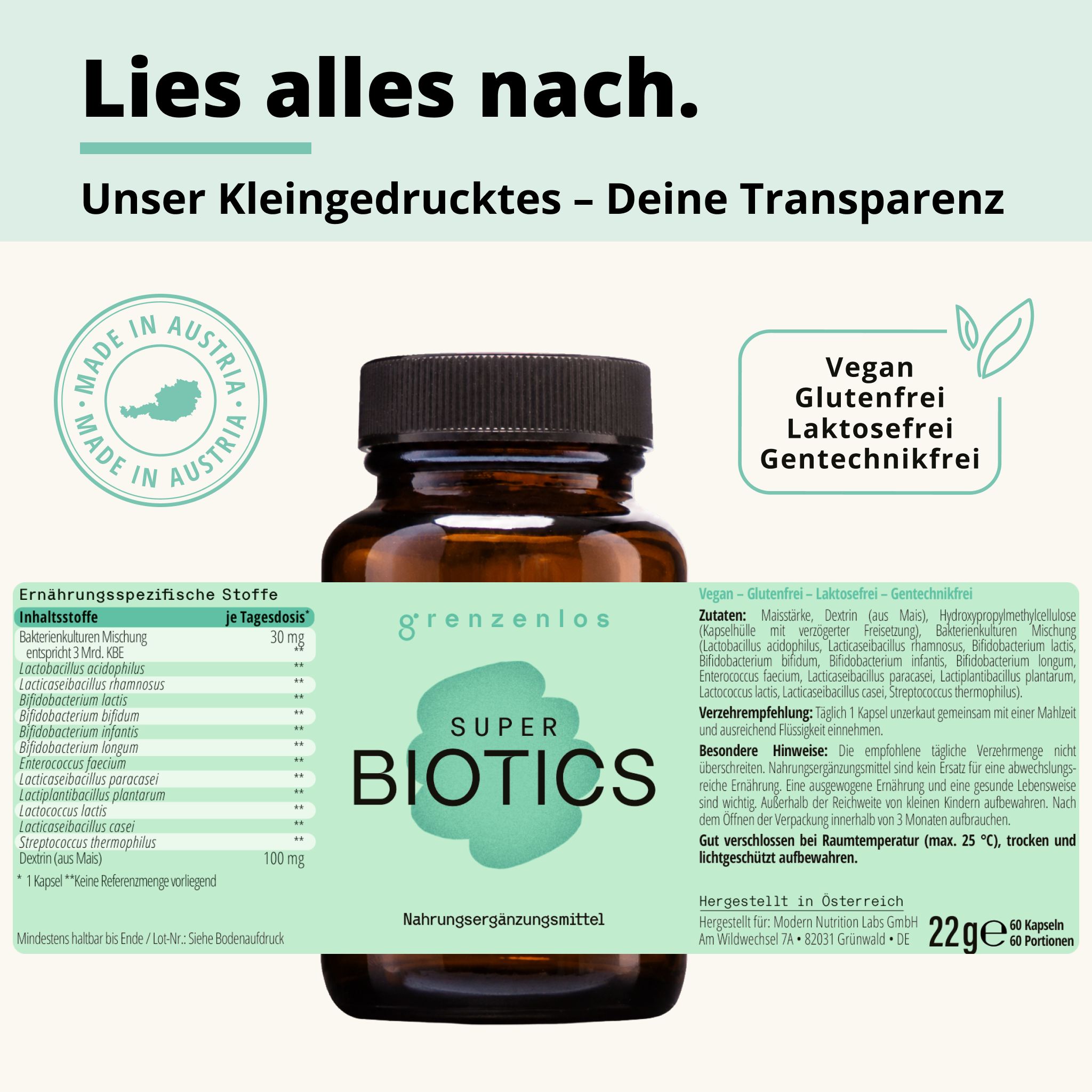 grenzenlos SUPER BIOTICS Mikrobiom Komplex