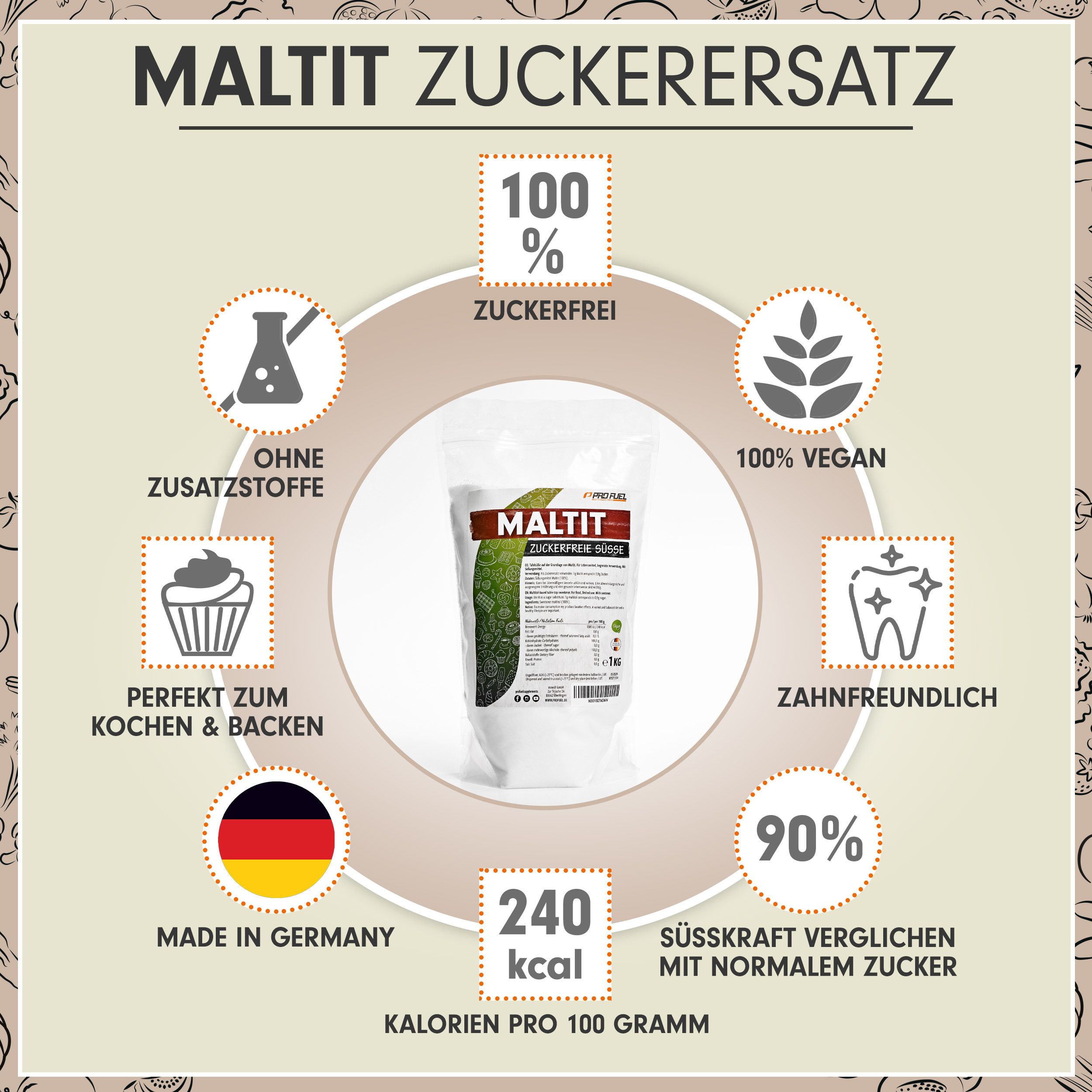 ProFuel - Maltit 100% zuckerfreie Süße 1000 g Pulver