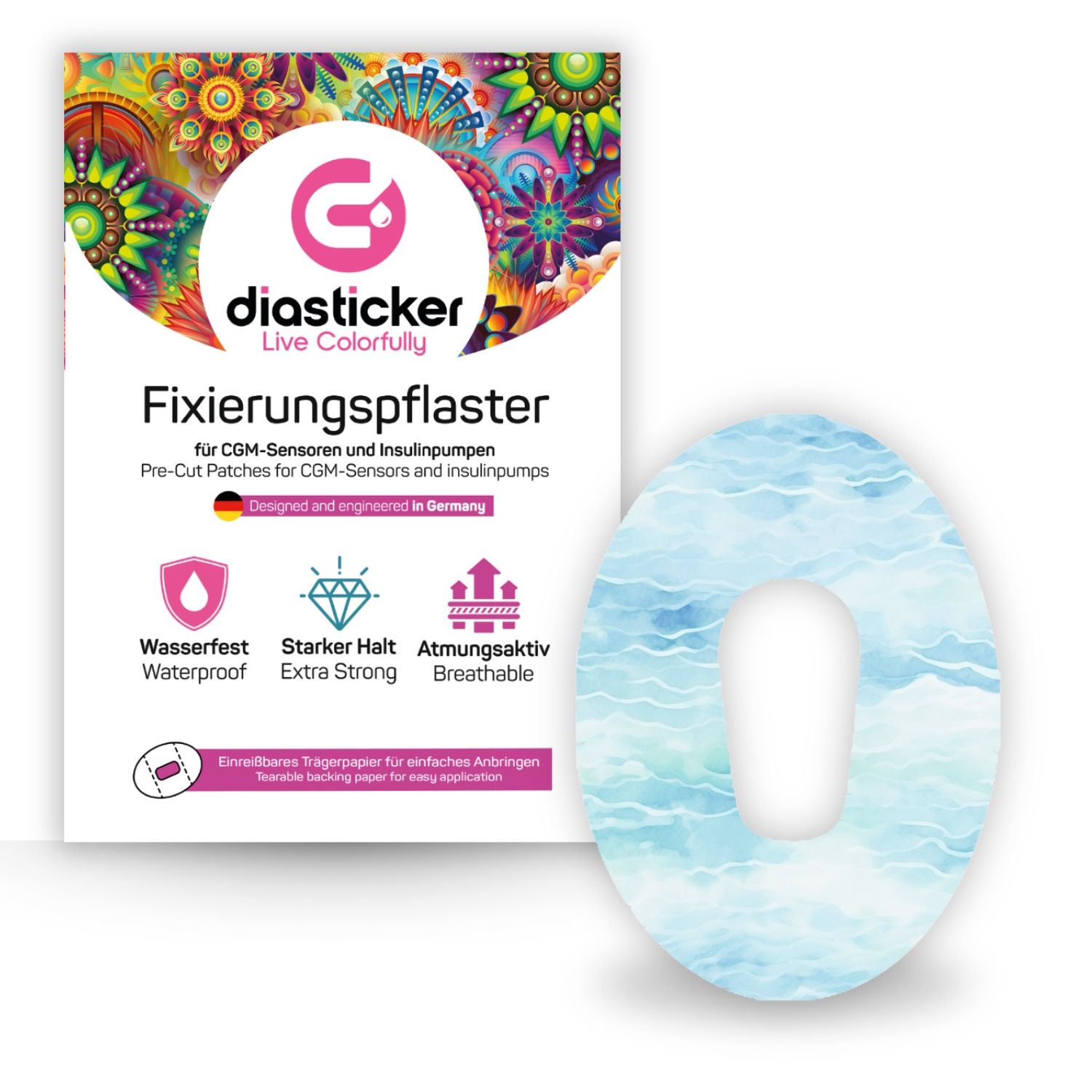 Diasticker® Dexcom G6 Fixiertapes "Baby Blue"